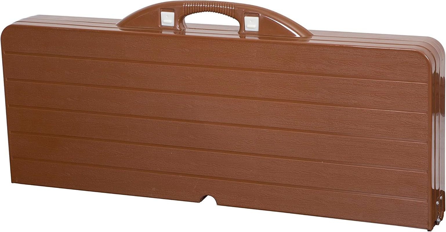 Stansport Picnic Table and Umbrella Combo - Brown (G-915-45), 33.5" X 75" X 25.5" image number 1