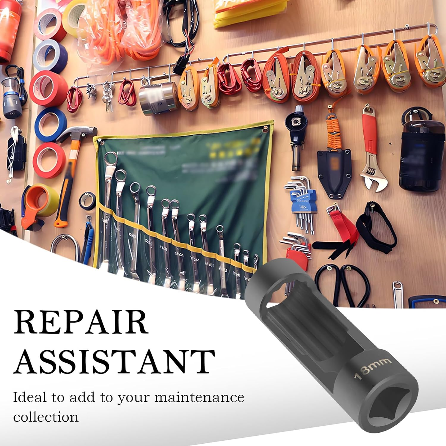 18Mm Shock Absorber Socket for Removal of Shock Absorbers Nut,Strut Nut Socket with 12 Point 1/2" Drive Compatible with Cars,Suvs,Trucks,Portability Suspension Tools Strut Sockets image number 4