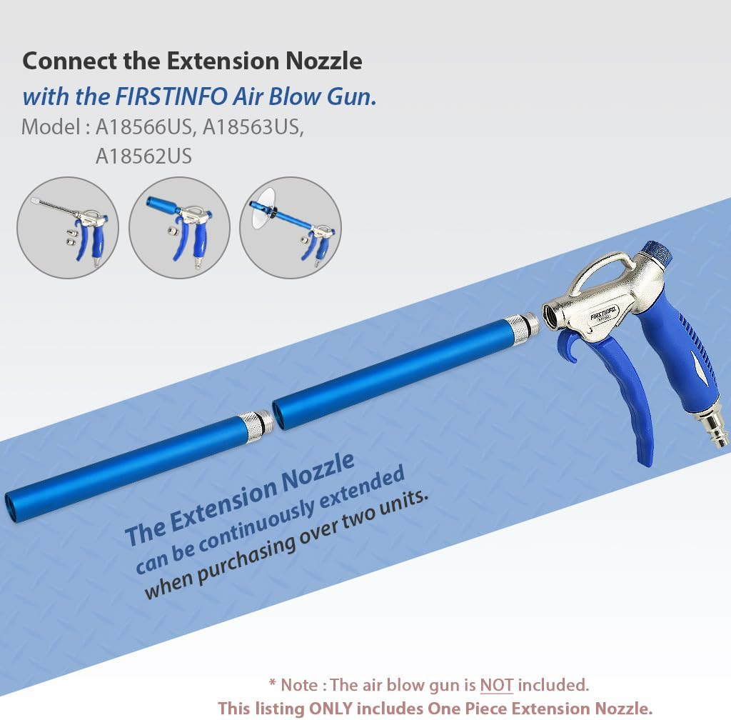 FIRSTINFO A18562F Extension Nozzle Accessory Kit for All FIRSTINFO Air Blow Gun image number 1
