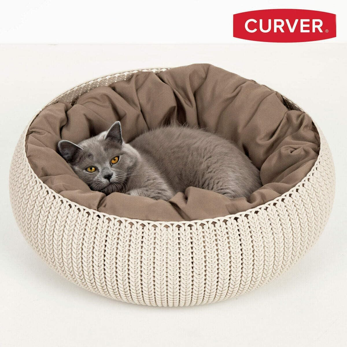 Curver Plastic Bed for Pets,, Plastic, Light Brown, 54 X 54 X Cm image number 6