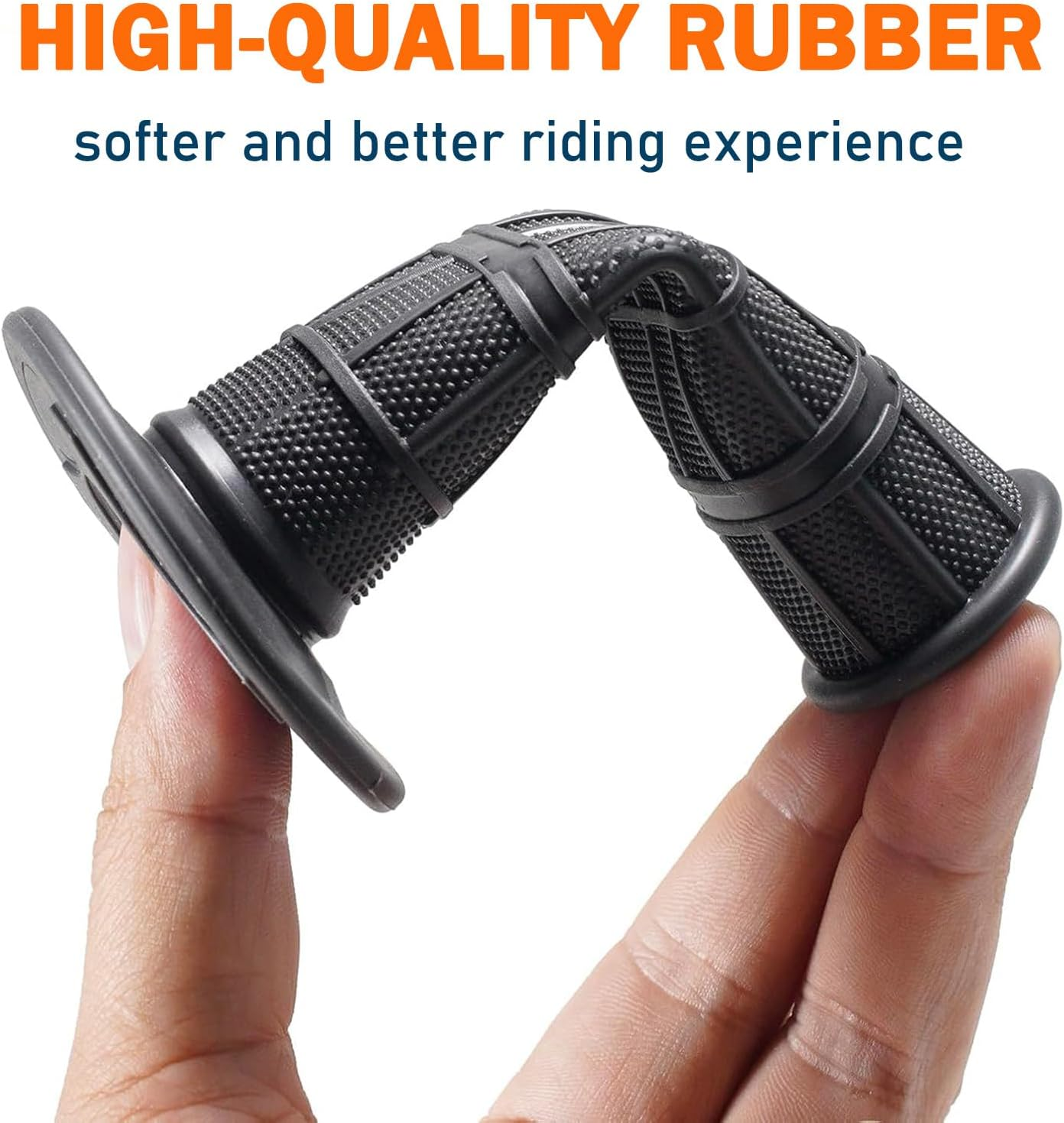 SILHOL Universal Motorcycle Grips 22Mm, Non Slip Rubber Handlebar Grips Fit Harley, Honda, Yamaha, Suzuki, Kawasaki and Dirt Bikes Black image number 2