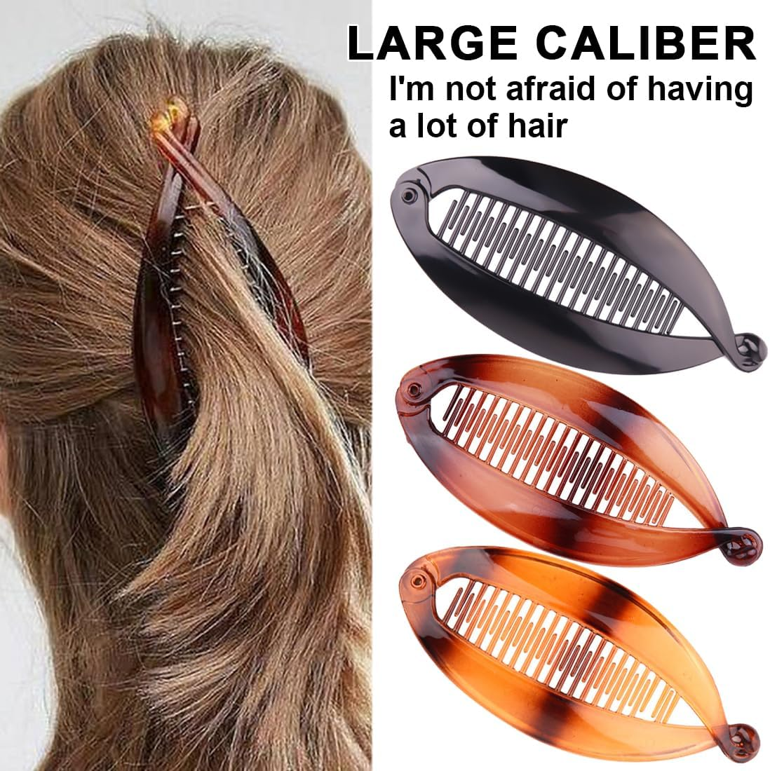 Pack of 3 Banana Clips, Vintage Fishtail Hair Clip, French Banana Clip, Small French Banana Clip, Ponytail Holder, Hair Gripper image number 1