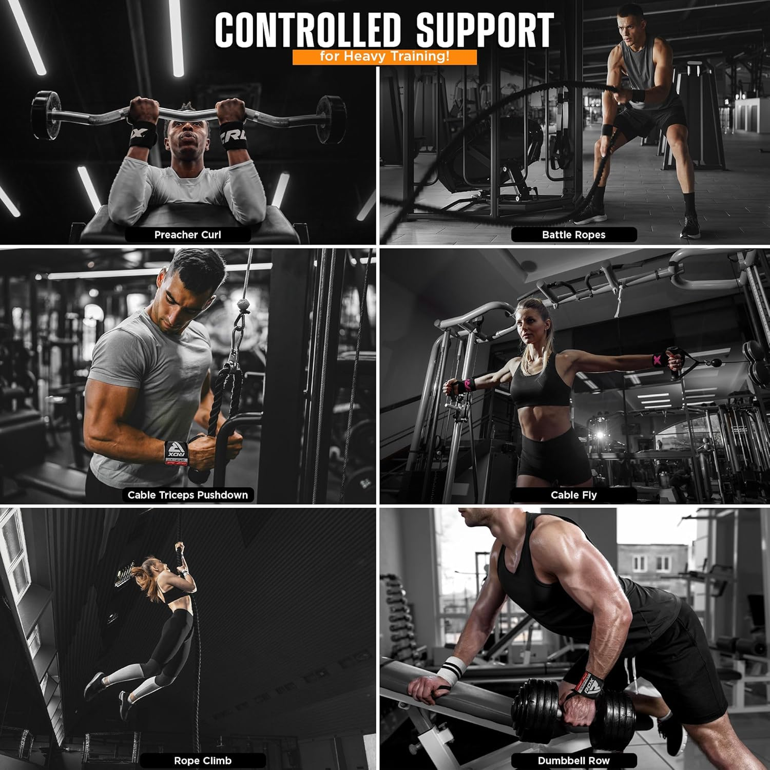 RDX Weight Lifting Wrist Support Wraps, IPL USPA Approved, Elasticated Pro 18&rdquo; Cotton Straps, Thumb Loop, Powerlifting Bodybuilding Fitness Strength Gym Training WOD Workout, Gymnastics Calisthenics image number 4