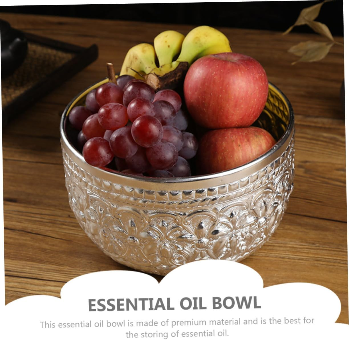 HOMSFOU 3Pcs Thai Bowl Offering Bowl Thai Rice Serving Bowl Spa Decor Retro Decor Aluminum Water Bowl Vintage Decor Golden Bowl Bathroom Decorations Carved Tin Bowl Multipurpose Condiment image number 6