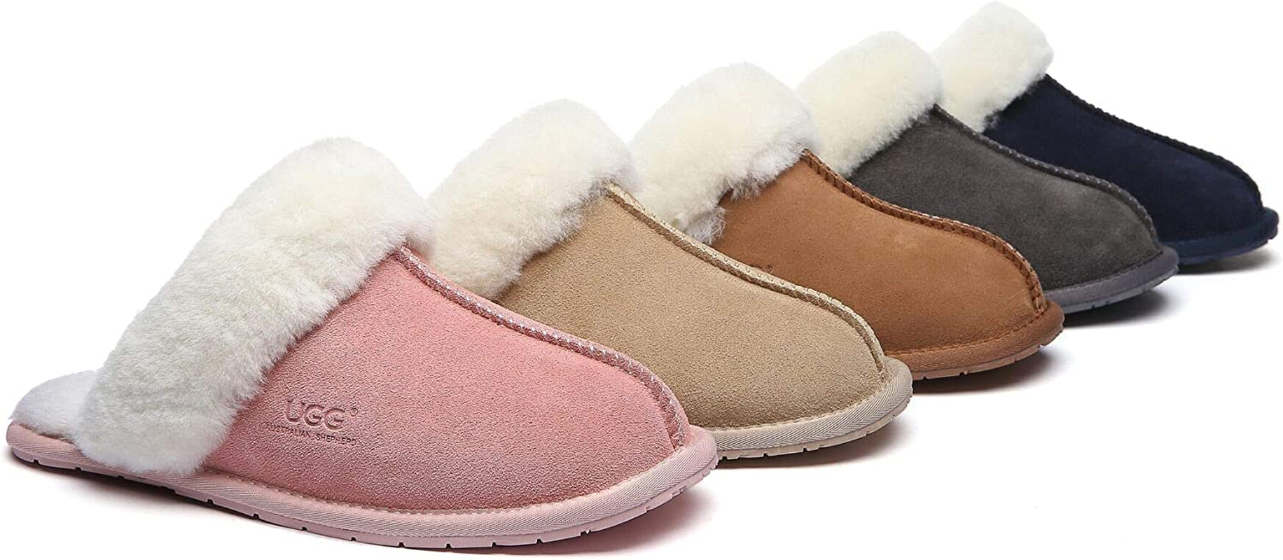 UGG Slippers Australia Premium Sheepskin Unisex Rosa Scuff - Navy Blue - AU Ladies 13 / AU Men 11 / EU 44 image number 6