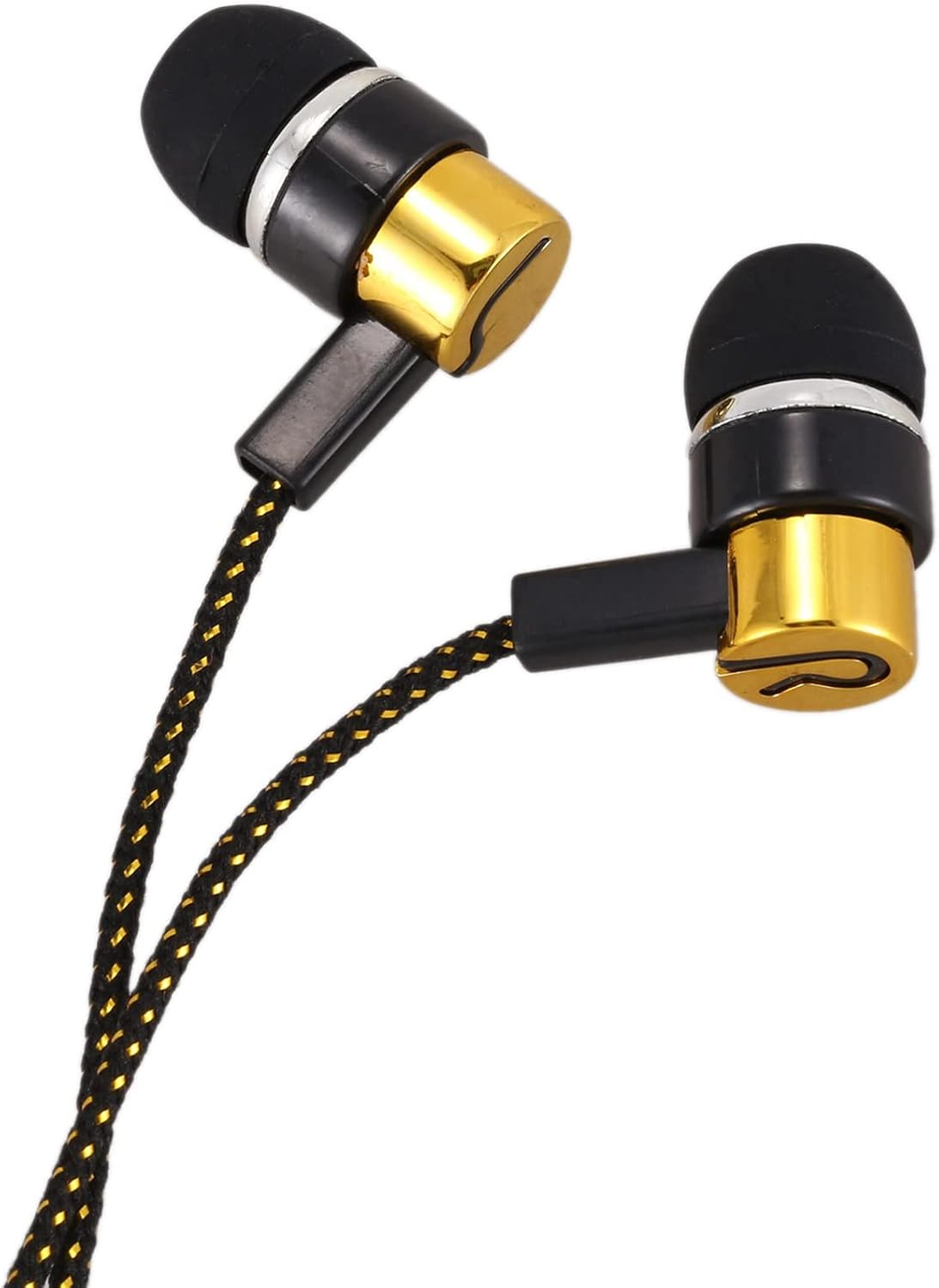 Kaifucy 2Pcs 1.1M Reflective Fiber Cloth Line Noise Isolating Stereo In-Ear Earphone Earbuds Headphones Golden image number 5