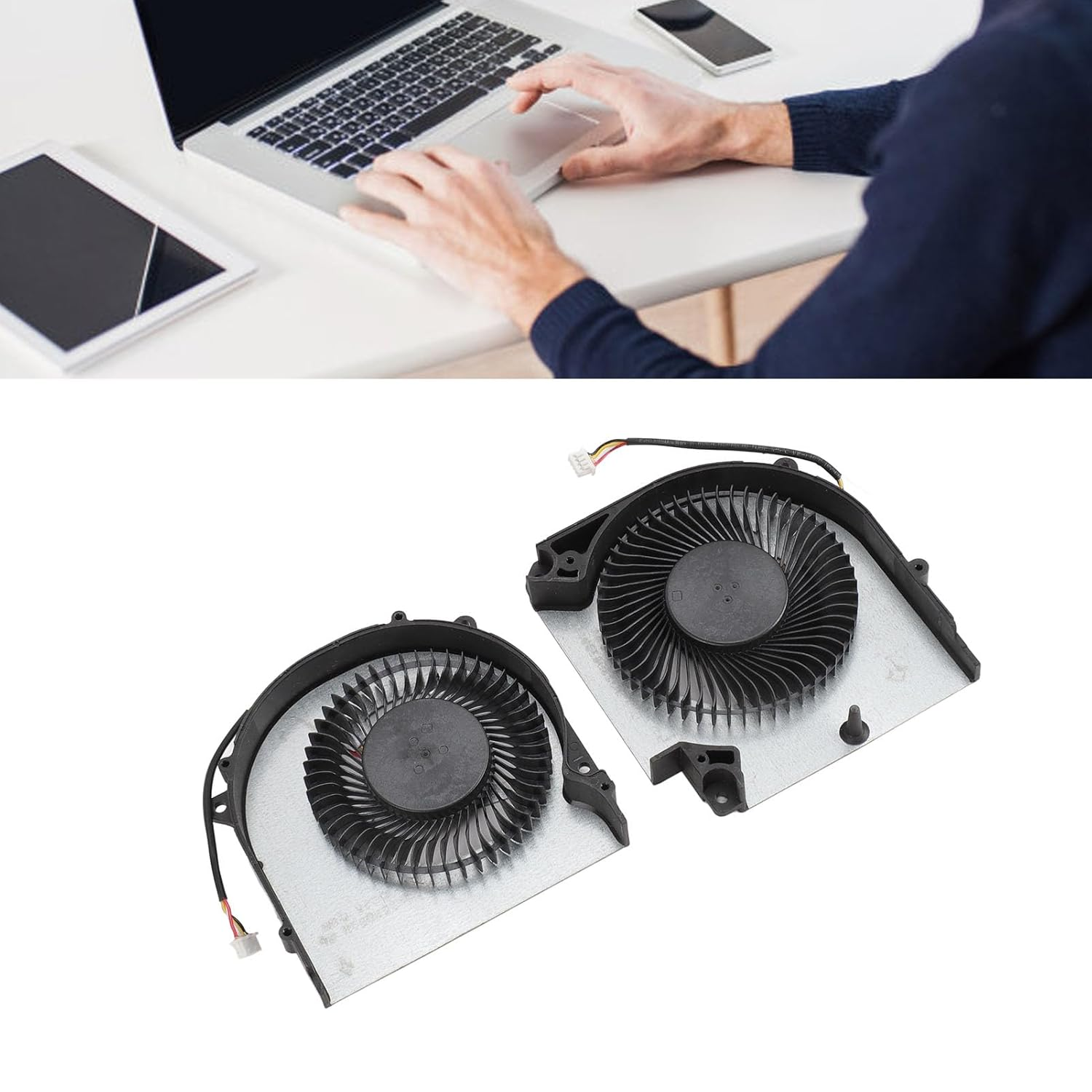 Laptop Cooler Fan for GIGABYTE, Laptop Cooling Fan Replacement, Compatible for GIGABYTE Gaming G5 G7 MD GD KC FLHF DFS5K221153711 DFS5M325063B1N (CPU and GPU) image number 4