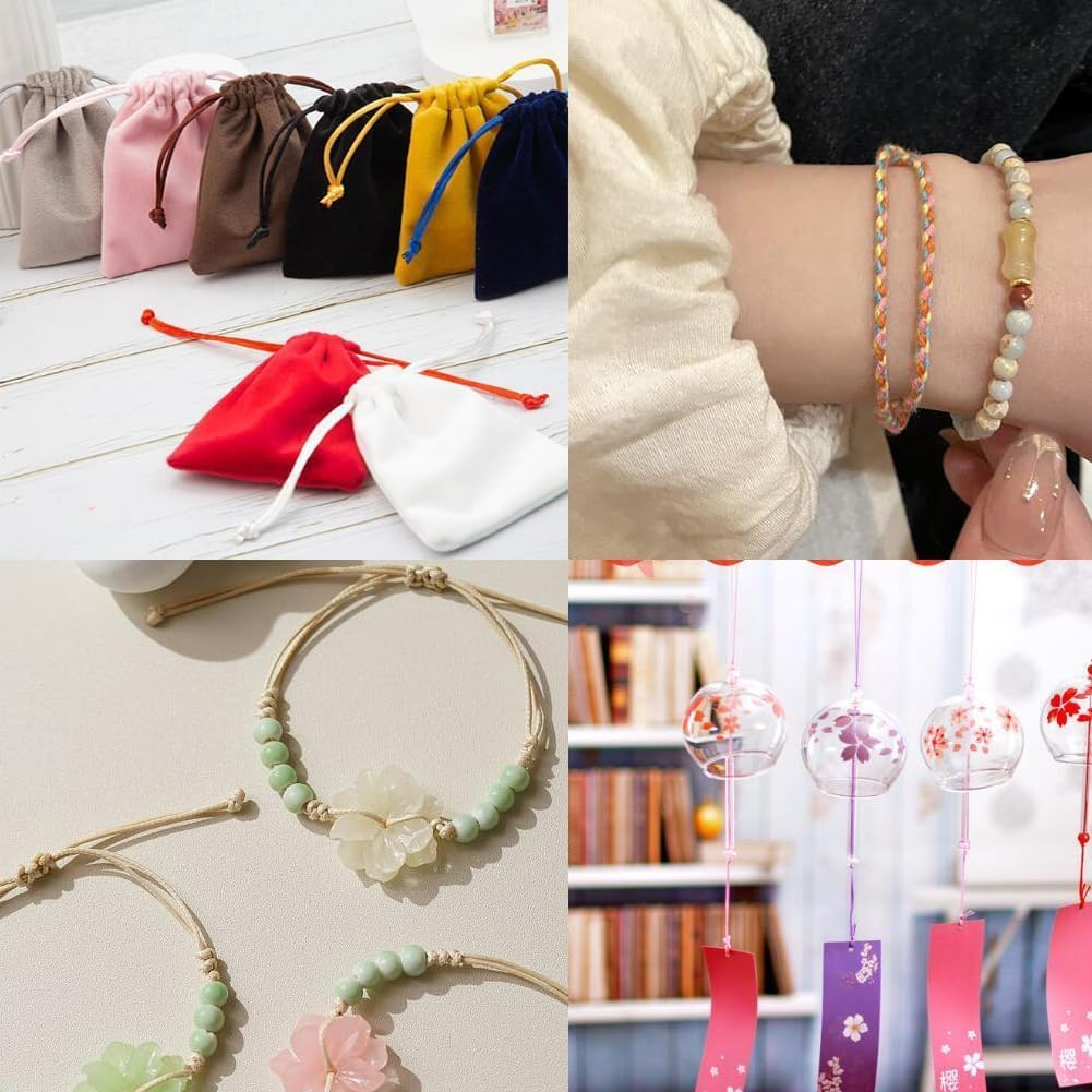 1.5Mm Nylon String for Bracelets, Betterjonny 15 Rolls 630Yards Satin Rattail Silk Chinese Knotting Cord Silky Nylon Beading String Thread for Kumihimo Macrame Jewelry Making Friendship Bracelets image number 3