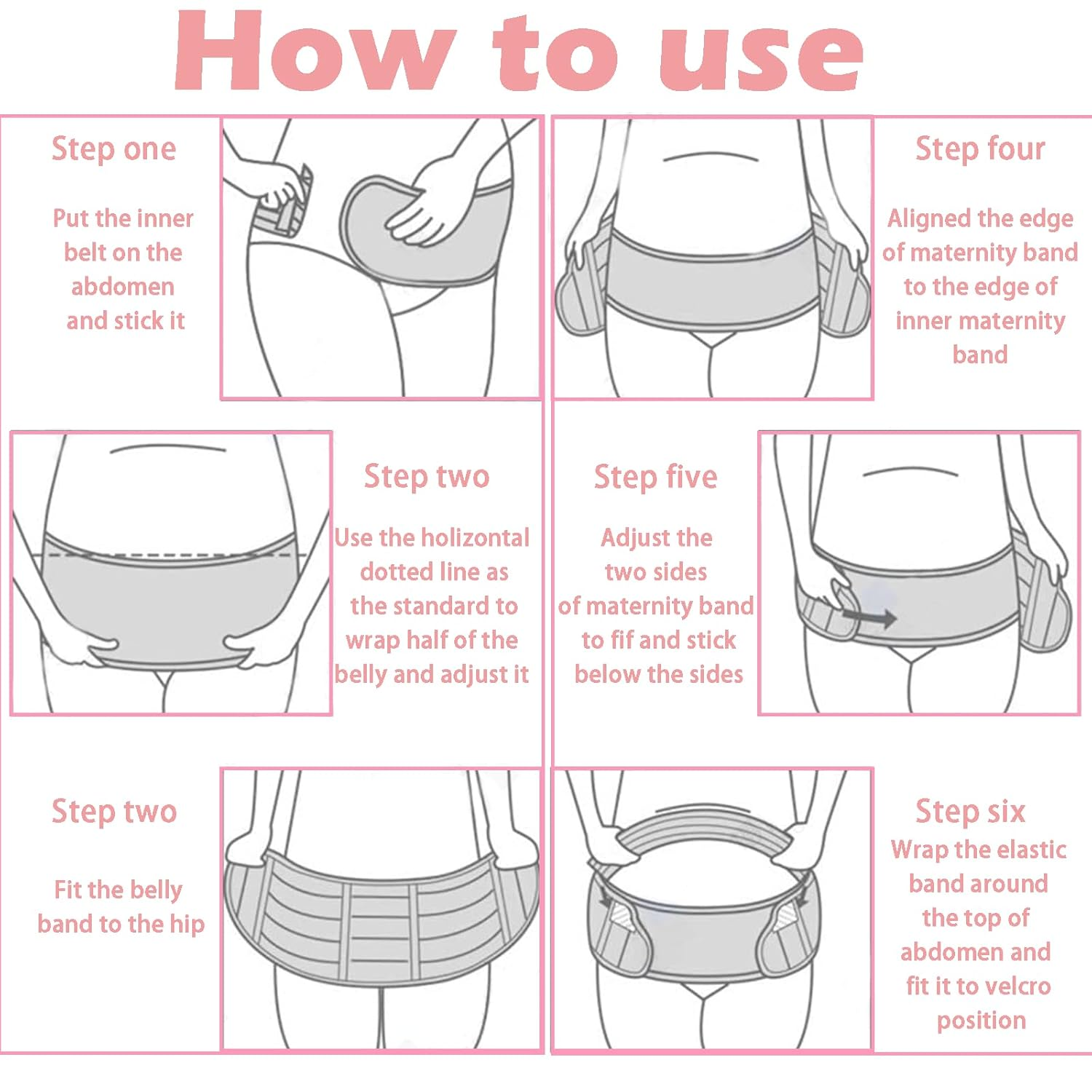 Treayes Maternity Belly Bands and Supports, Breathable Pregnancy Belt, Comfortable & Adjustable Belly Band for Pregnancy, Easy Convenient Maternity Bands for Belly Support (L) image number 5