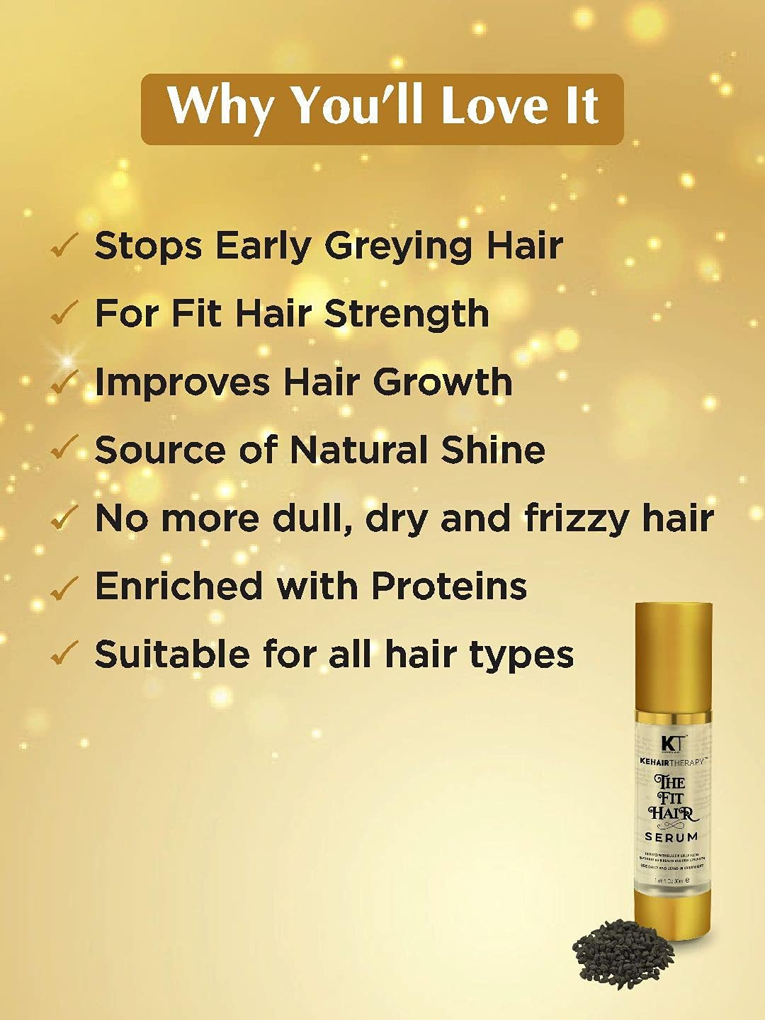 Kehairtherapy KT Professional the Fit Hair Serum 50Ml for Reduction in Early Grey Hair & Improves Hair Growth- Sulfate & Paraben Free image number 4
