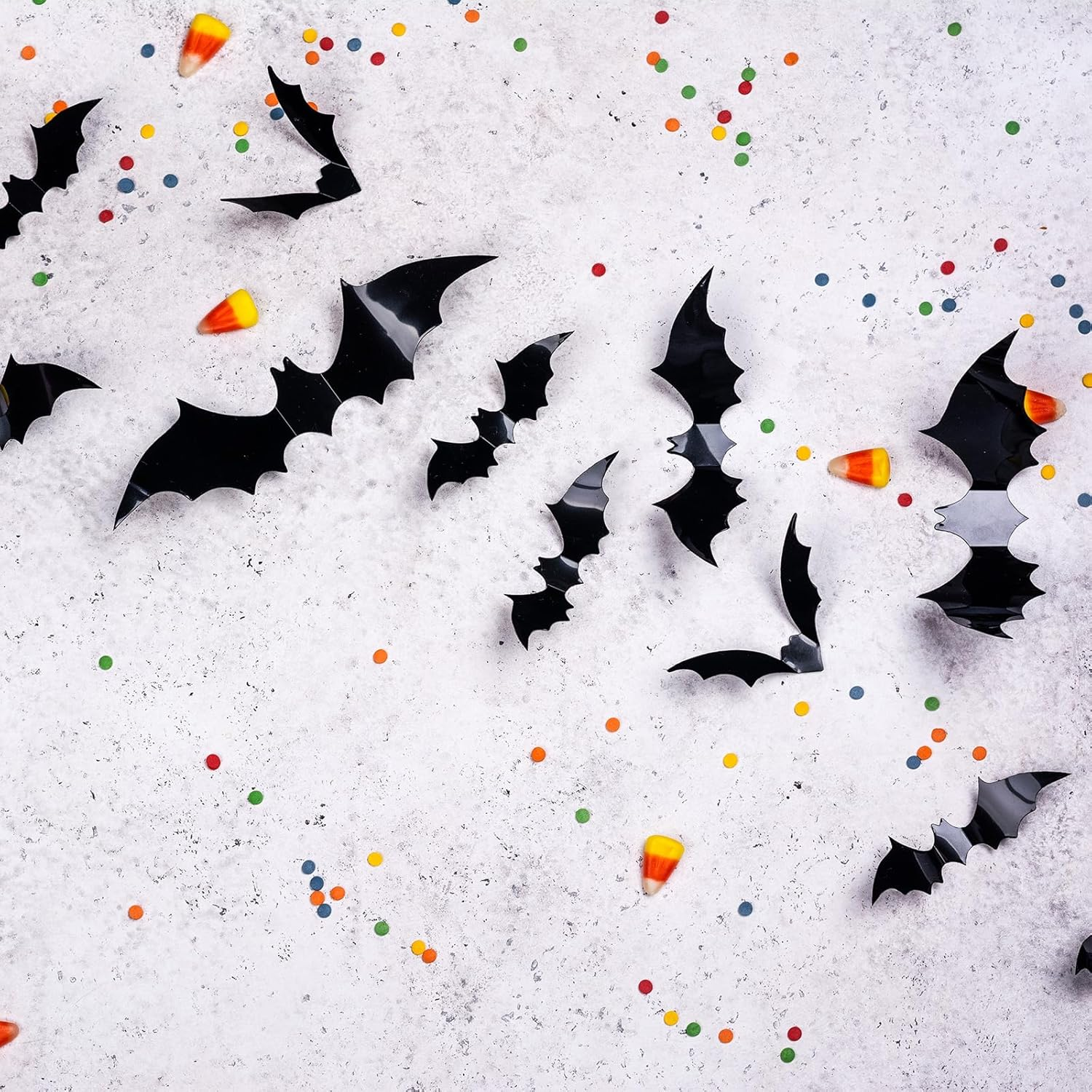 Halloween Large 3D Bats Wall Decor - 124Pcs PVC Scary Stickers for Party Decorations, Indoor Outdoor DIY Home Window Door Decor (Large) image number 3