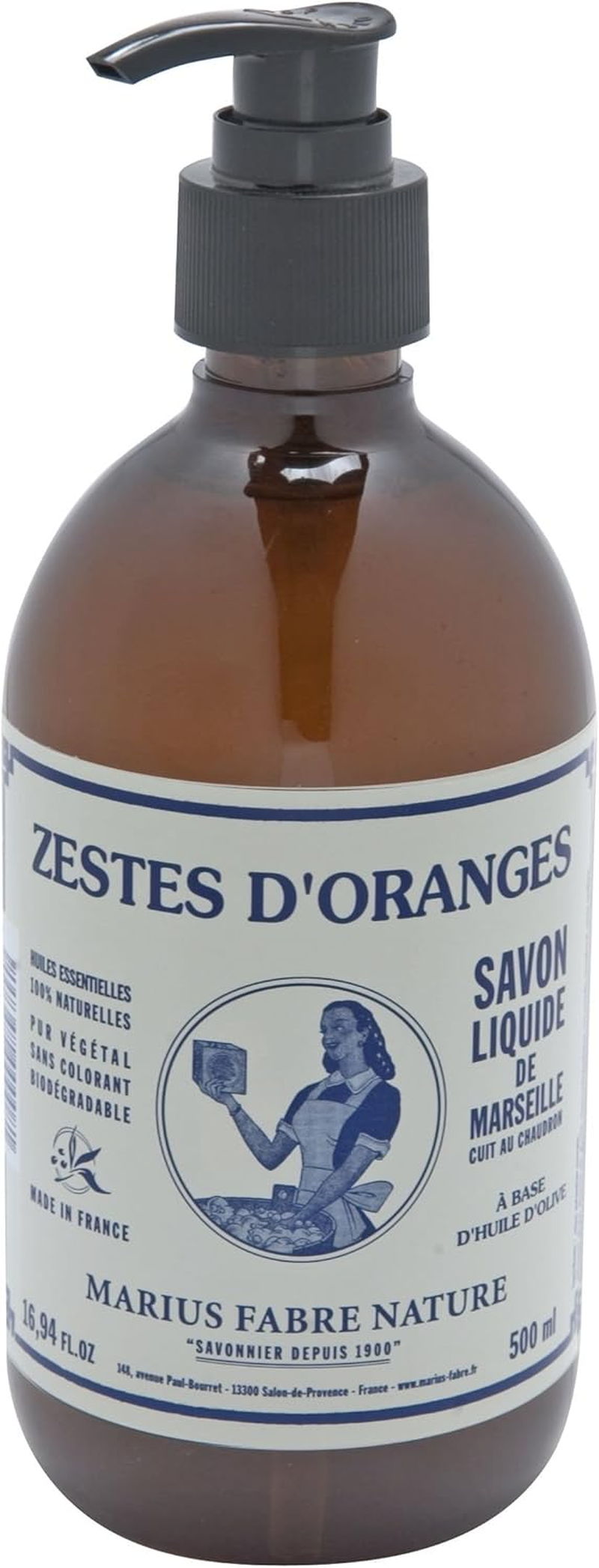 Marius Fabre Savon Liquid Zestes D'Orange - Orange Zester Liquid Soap - 500 Ml image number 3