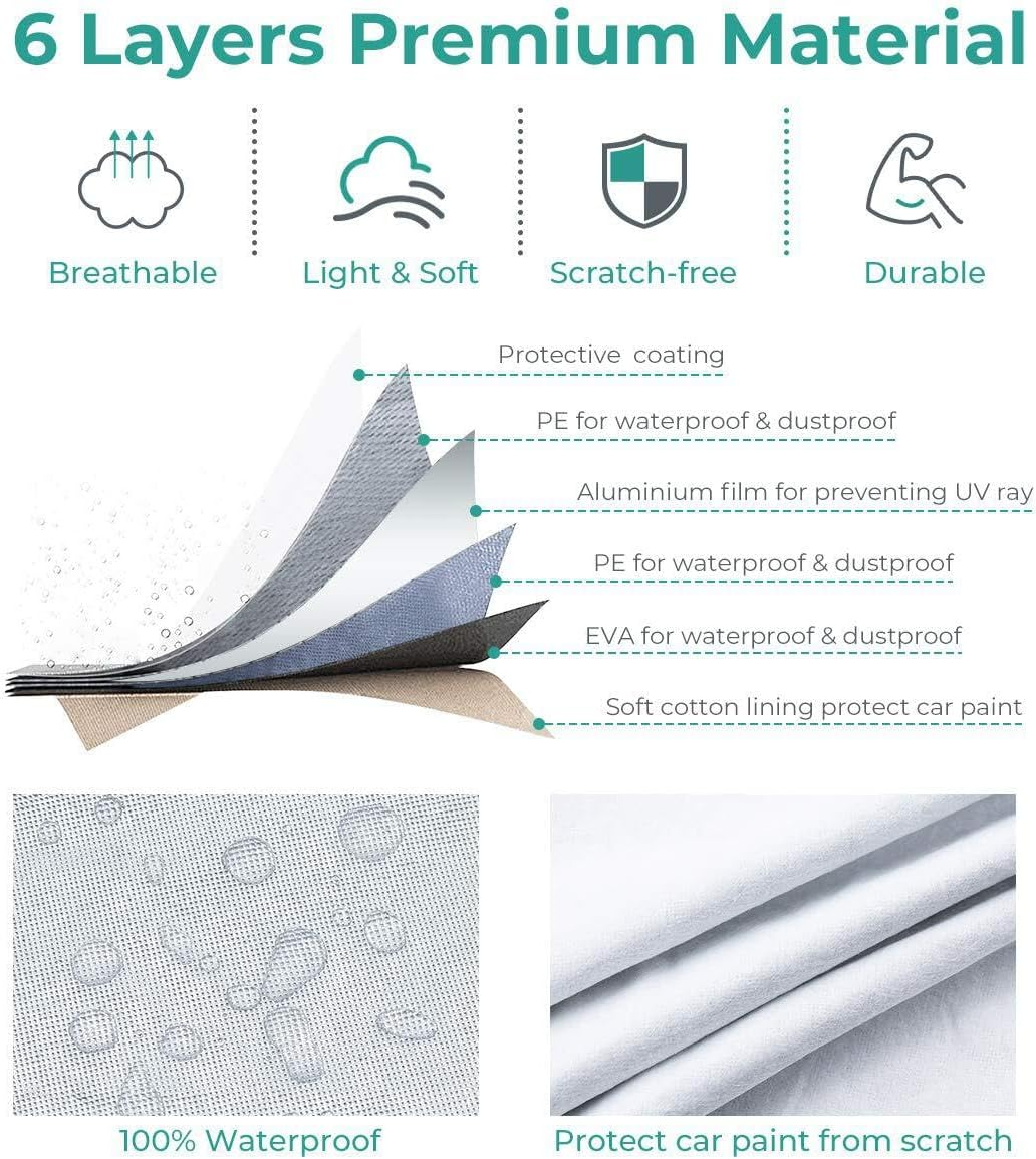 Oxford Cloth Car Cover Ute SUV Lightweight Waterproof Dust Hail Sun Universal L image number 4