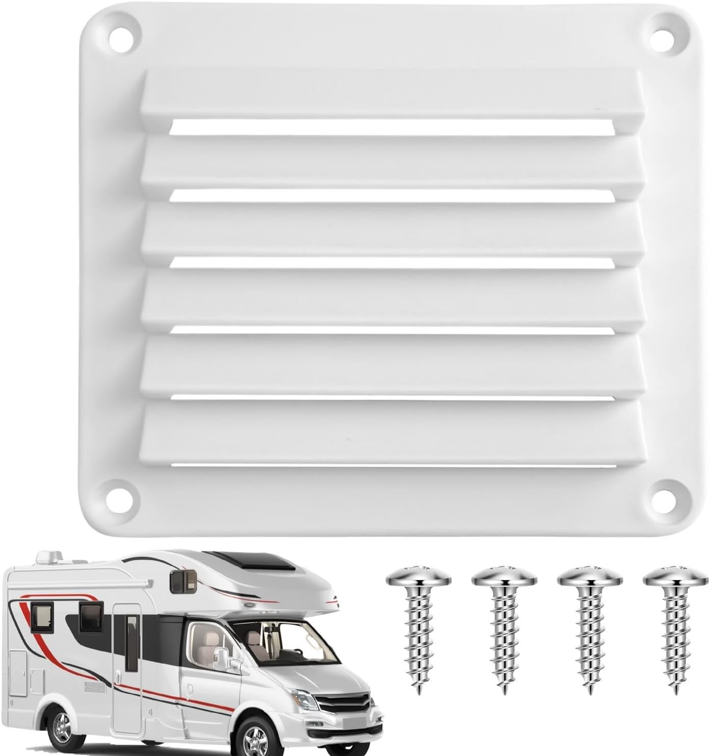 Louvered Boat Vents, Outlet Grille Ventilation, Square Air Vent for Boats, Nylon, Optimal Heat Dissipation for Marine Uses and Caravans