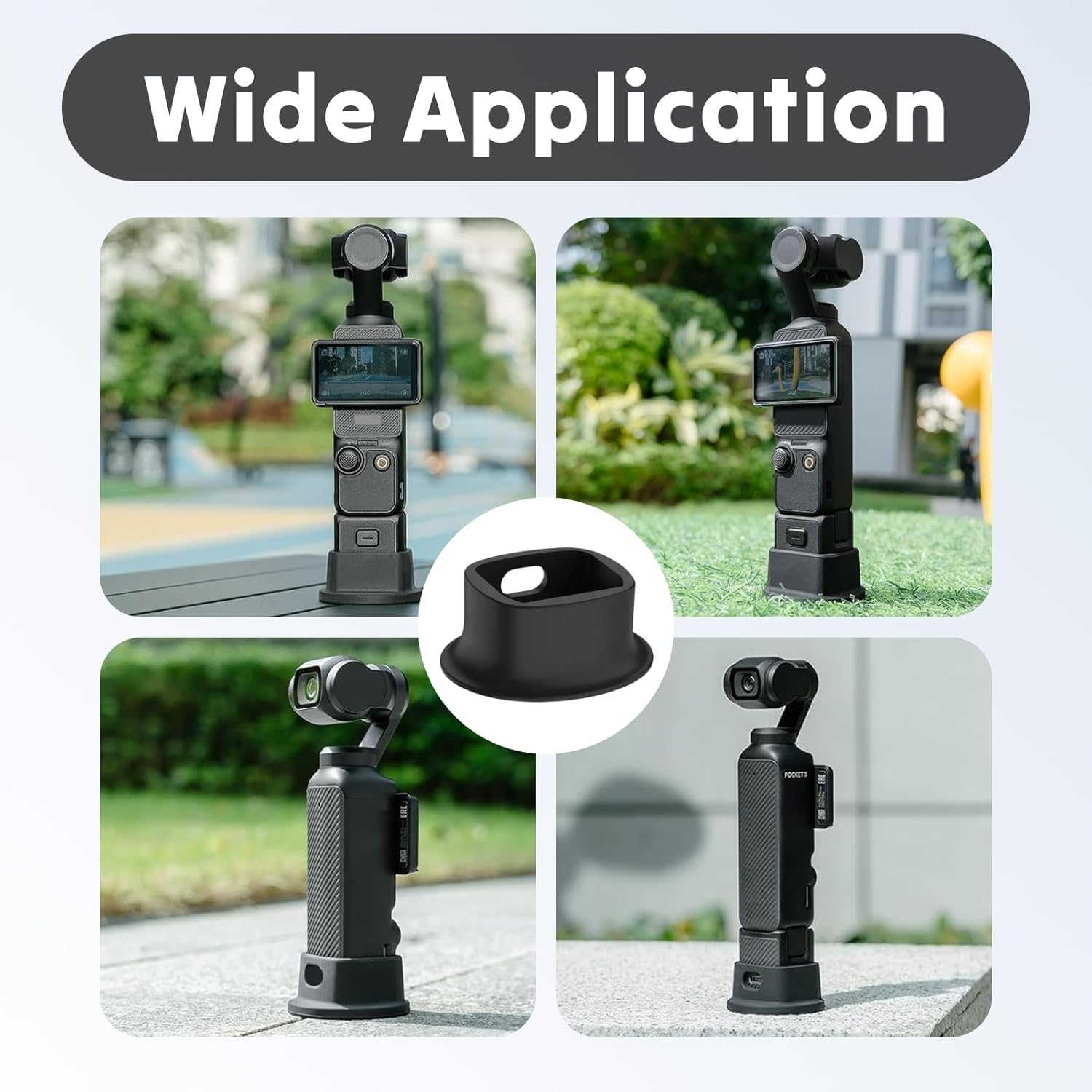 Applicable to Tabletop Stand for DJI Osmo Pocket 3 Black Stable Camera Stand with Reserved Charging Port, Quick Detach Design Ideal for Hands-Free Shooting, Vlogging, Time Lapses Charging image number 3