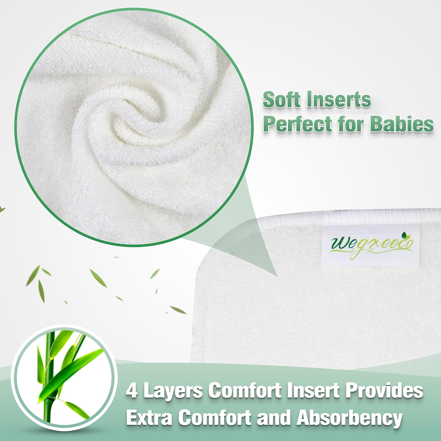 Wegreeco Washable Reusable Baby Cloth Pocket Diapers 6 Pack + 6 Inserts + 1 Wet Bag