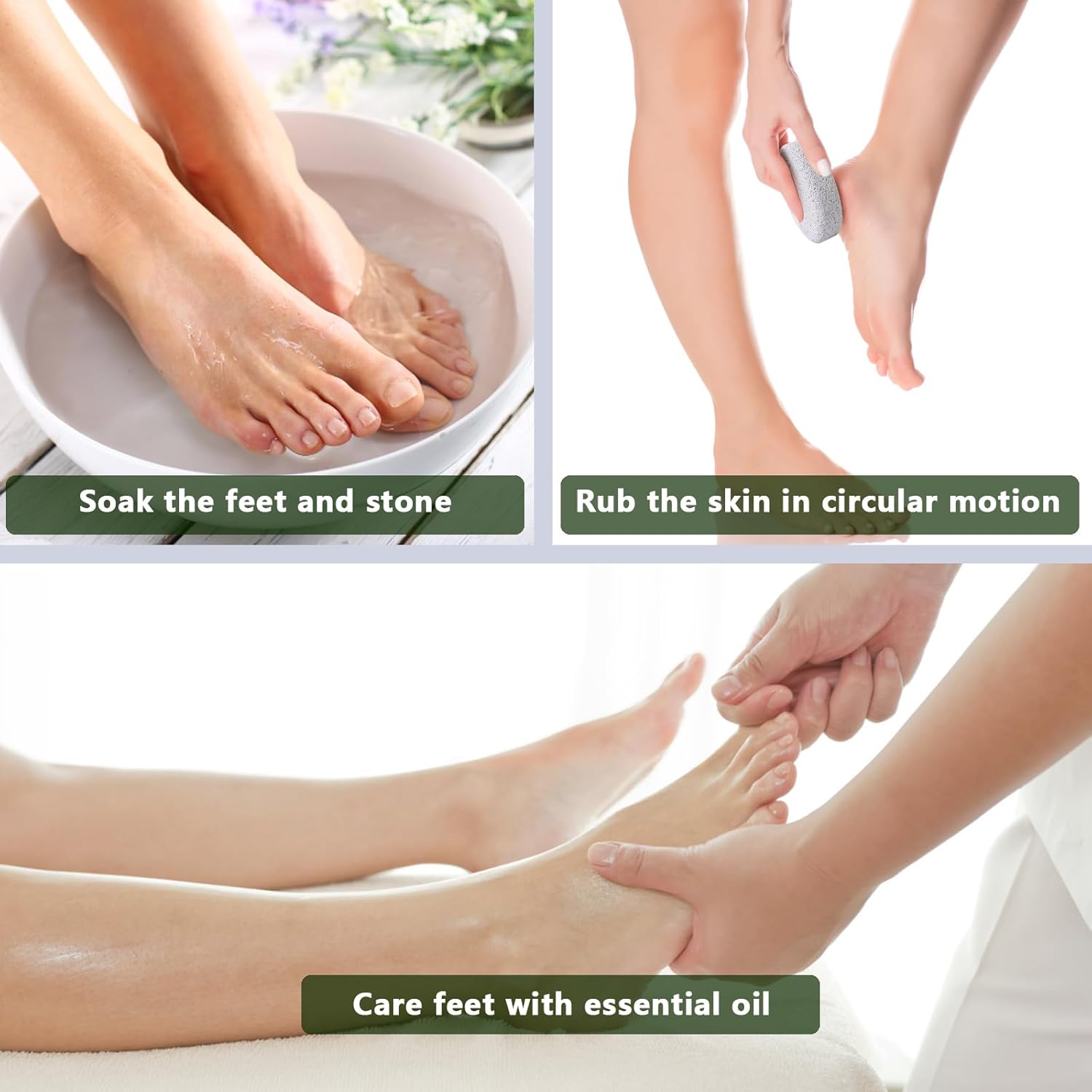 8-Pack Foot Pumice Stone for Feet, Borogo Natural Lava Pedicure Tools Hard Skin Callus Remover for Feet and Hands image number 4