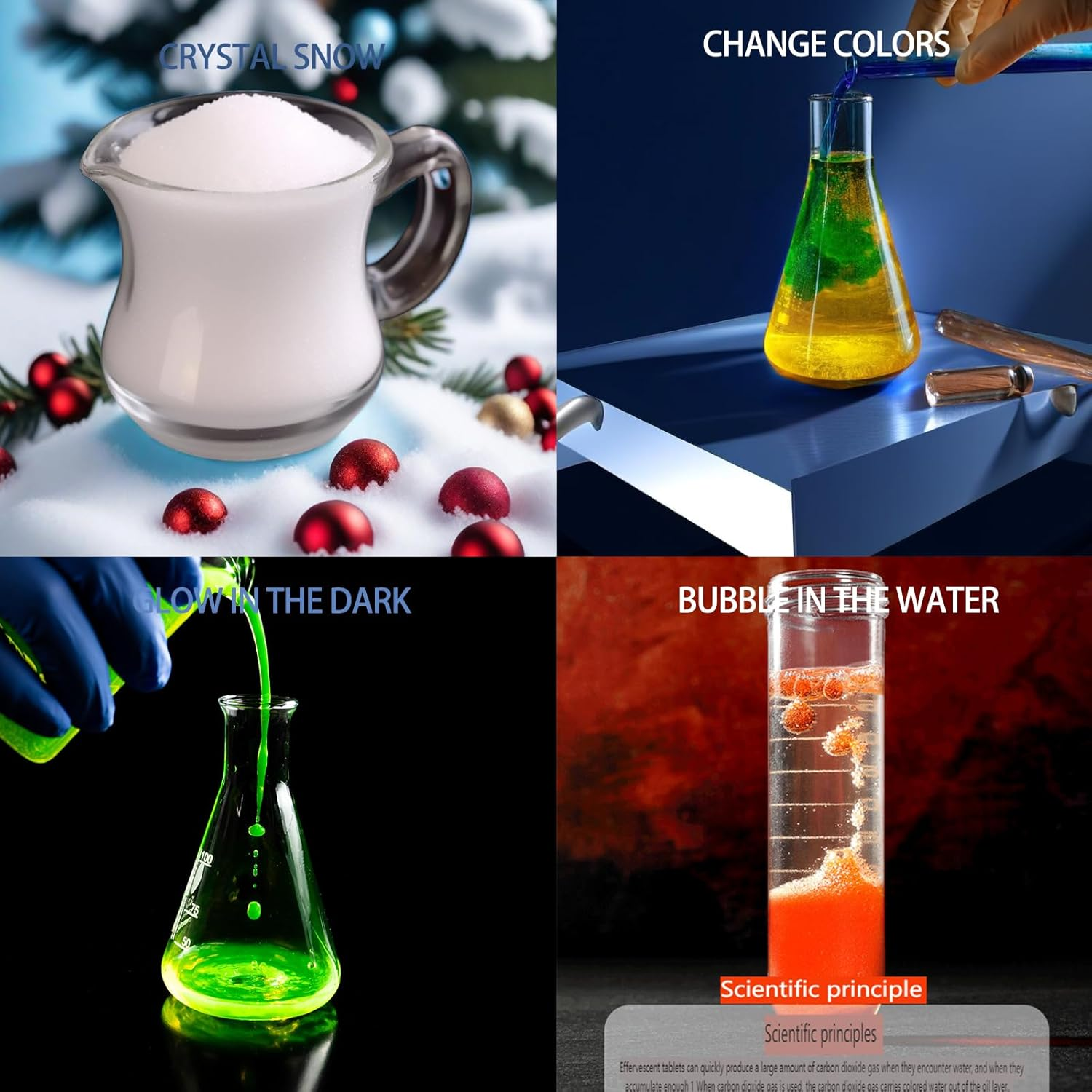 Fabulistic Kids Science Kit - 120+ STEM Experiments for Ages 8+, Volcano, Crystals, Glow in the Dark, Color Reactions & More, Chemistry Lab Gift Set image number 2