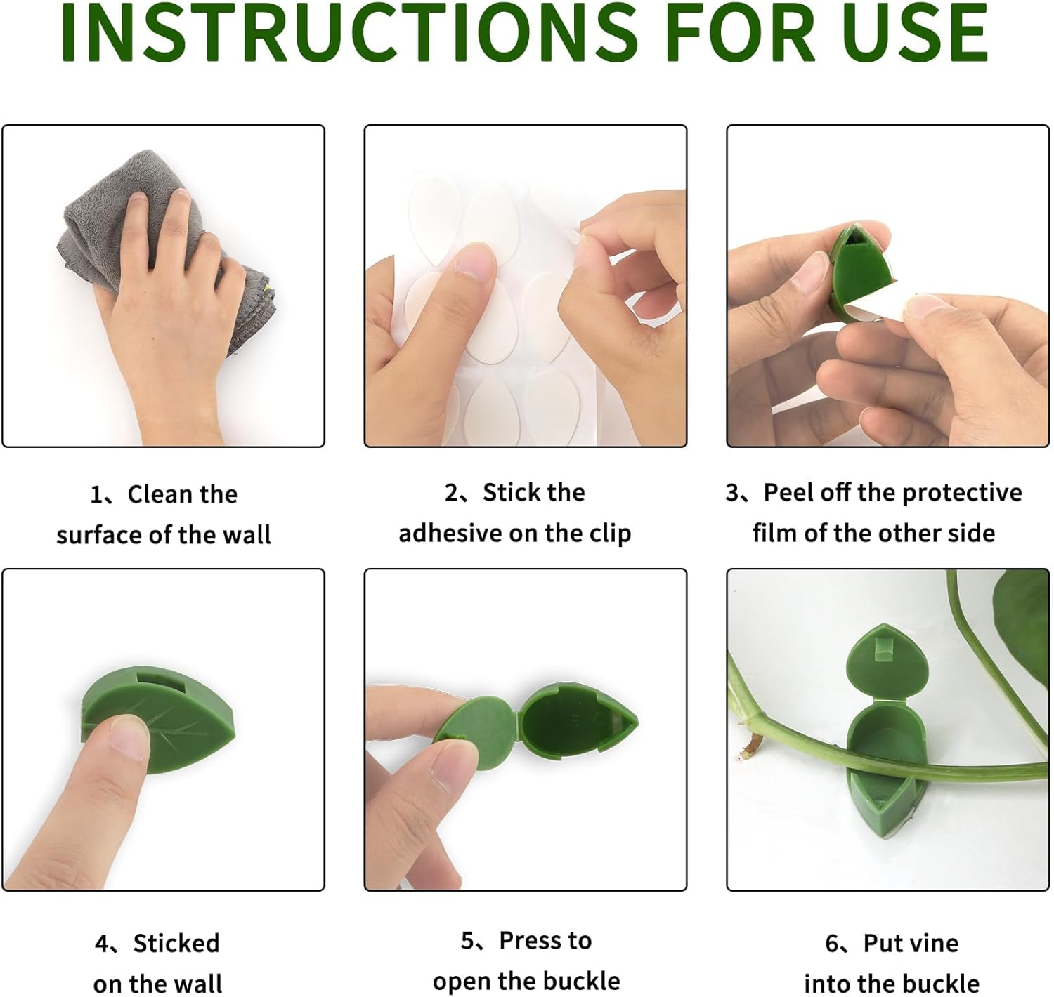 Plant Clips 40 Pcs Plant Wall Clips Plant Clips for Climbing Plants Indoor Plant Climbing Clips Plant Holder Clips Plant Climbing Wall Fixing Clip Plant Hanger Clip Vine Clips Vine Leaf Clips image number 2