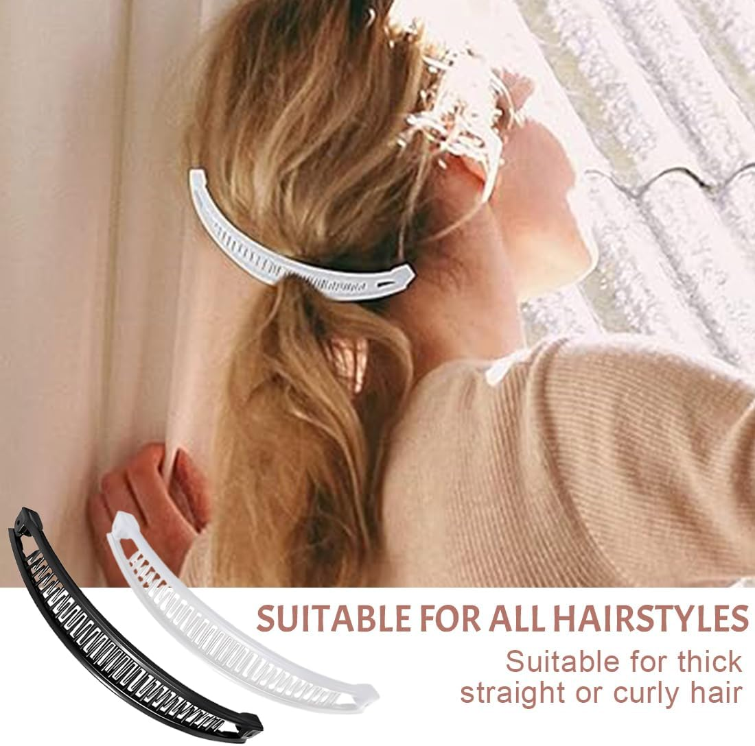 ZORVUJI Pack of 6 Banana Hair Clips, Vintage Hairpins, Banana Clamps, Fish Tail Hair Clips, Ponytail Banana Clip, Hair Accessory for Women and Girls image number 3