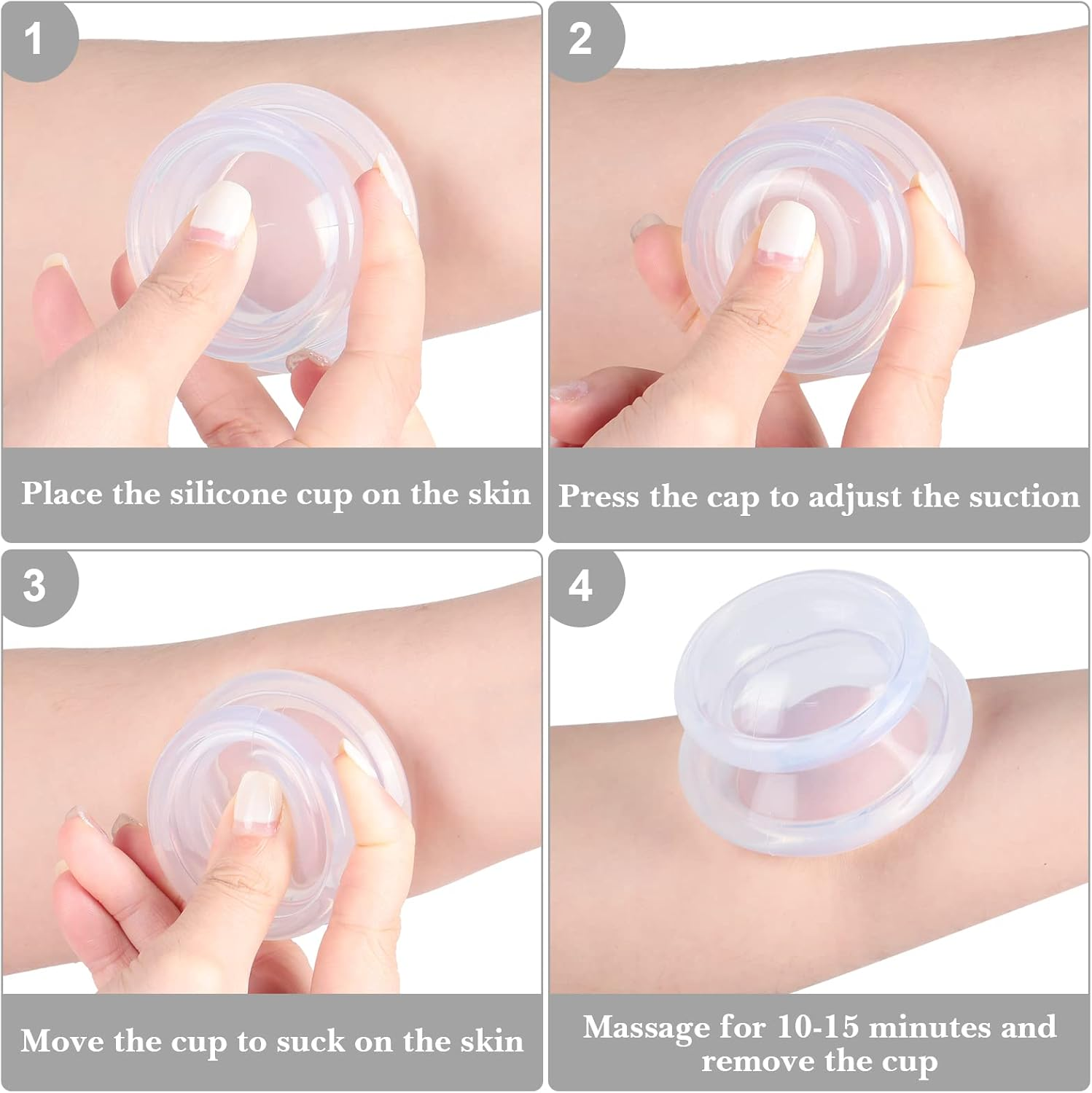 Syhood 16 Pcs 4 Sizes Cupping Therapy Set Silicone Cupping Massage Cups Professional Chinese Cupping Therapy Studio and Household Set for Cellulite Reduction Body Myofascial Muscle Nerve Joint Pain image number 2