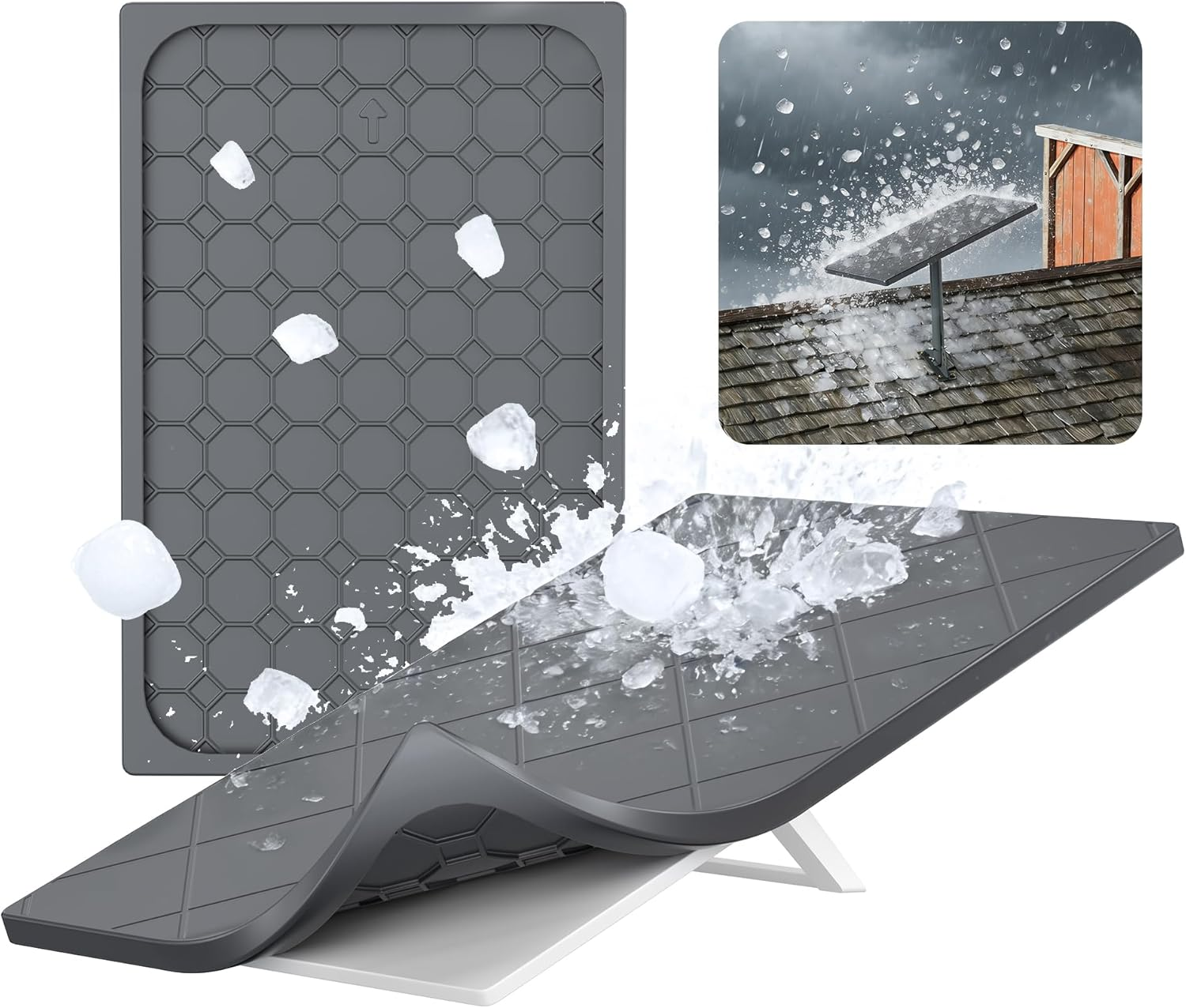 Starlink Mini Case Cover, Silicone Protector with Hook to Hang Starlink Mini on the Backpack for Non-Stop Signal Black - Grey For Gen 3 Dish