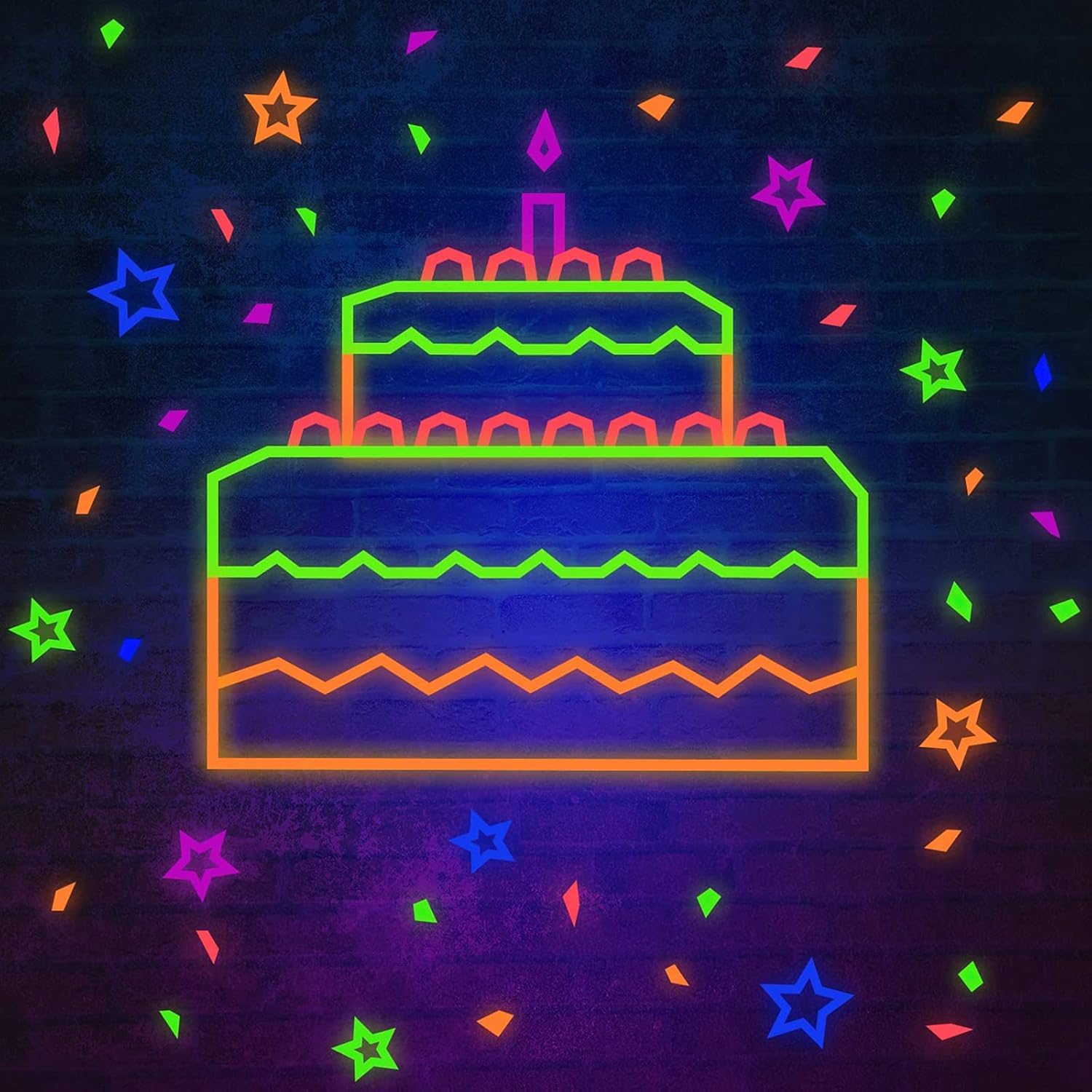 Whaline 6 Colors Neon Gaffer Cloth Tape, Fluorescent UV Blacklight Glow in the Dark Tape for UV Party (0.6 Inch X 16.5 Feet) image number 4