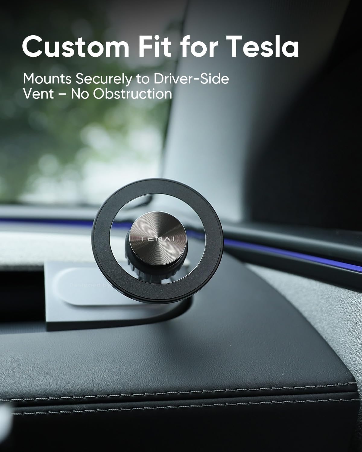 Magnetic Phone Mount for Tesla Model Y Juniper and Model 3 Highland, Driver-Side Vent Fixed Holder, Strong Magnetic Iphone Mount with 360&deg; Rotation, One-Handed Operation, No Airflow Block image number 7