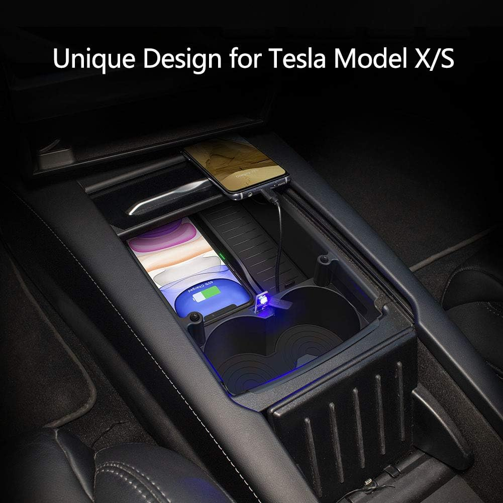 Creekt Wireless Charger for Model S X 2016-2019 |Qi-Certified Car Phone Charging Pad |Custom Fit Interior Center Console Accessory |Oem-Style for Model S for Model X 2016 2017 2018 2019 image number 3