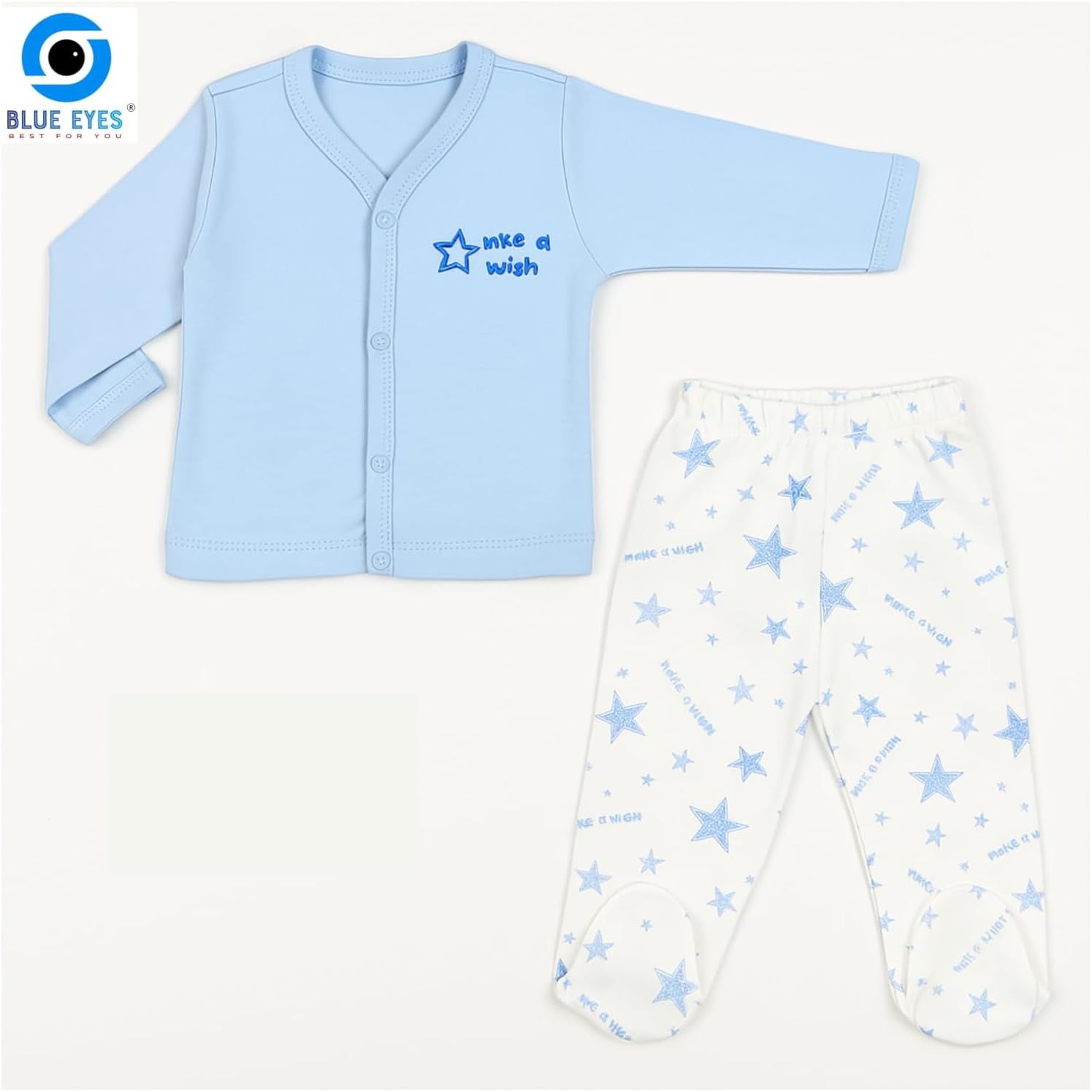 Blue Eyes Newborn Baby Gift Set, 100% Natural Cotton, First Equipment, Boys' Clothing Gift Set, Baby Outfit for Babies, 0-4 Months, 8 Pieces (Star Blue) - Koala image number 6