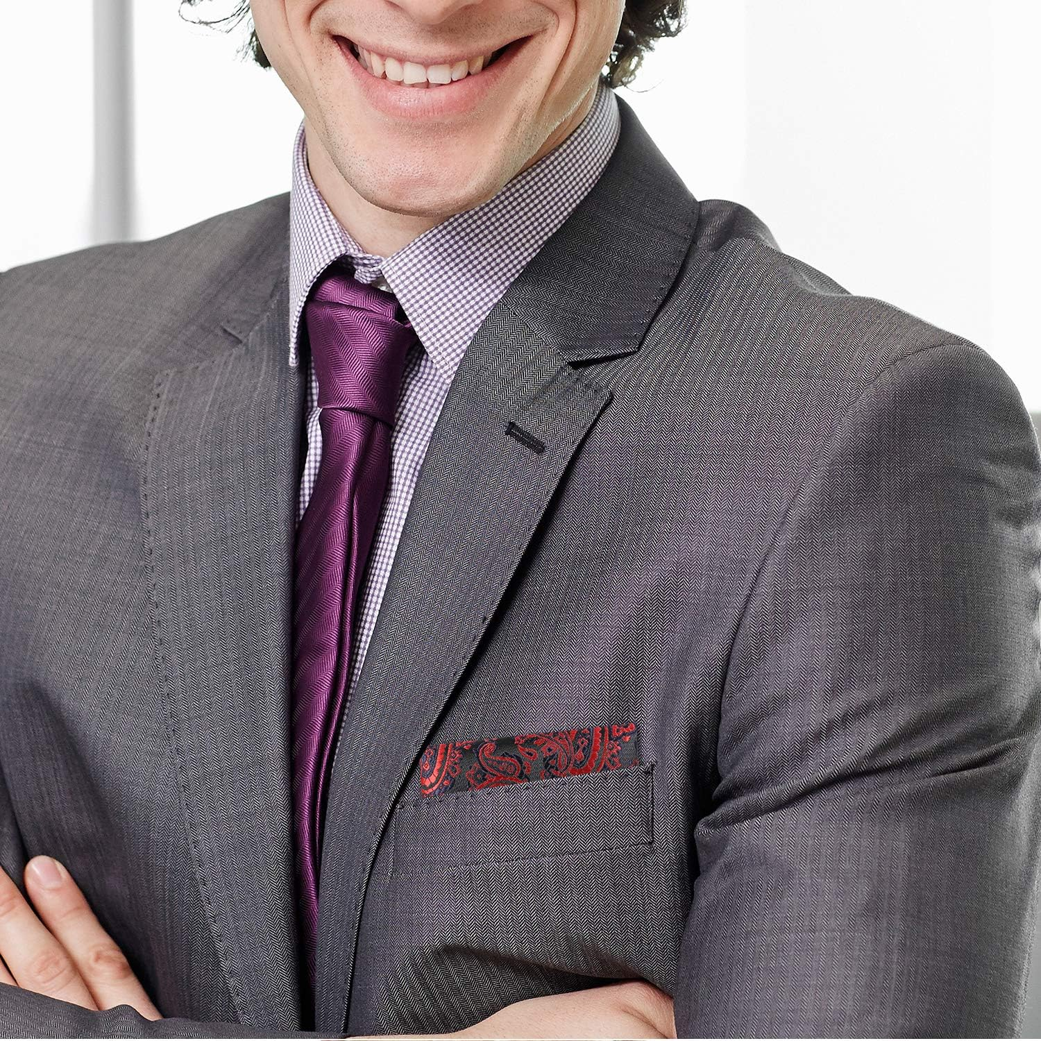 28 Pack Pocket Squares for Men Men'S Handkerchief Mens Pocket Squares Set Assorted Colors with a Holder, Multicoloured, Medium image number 1