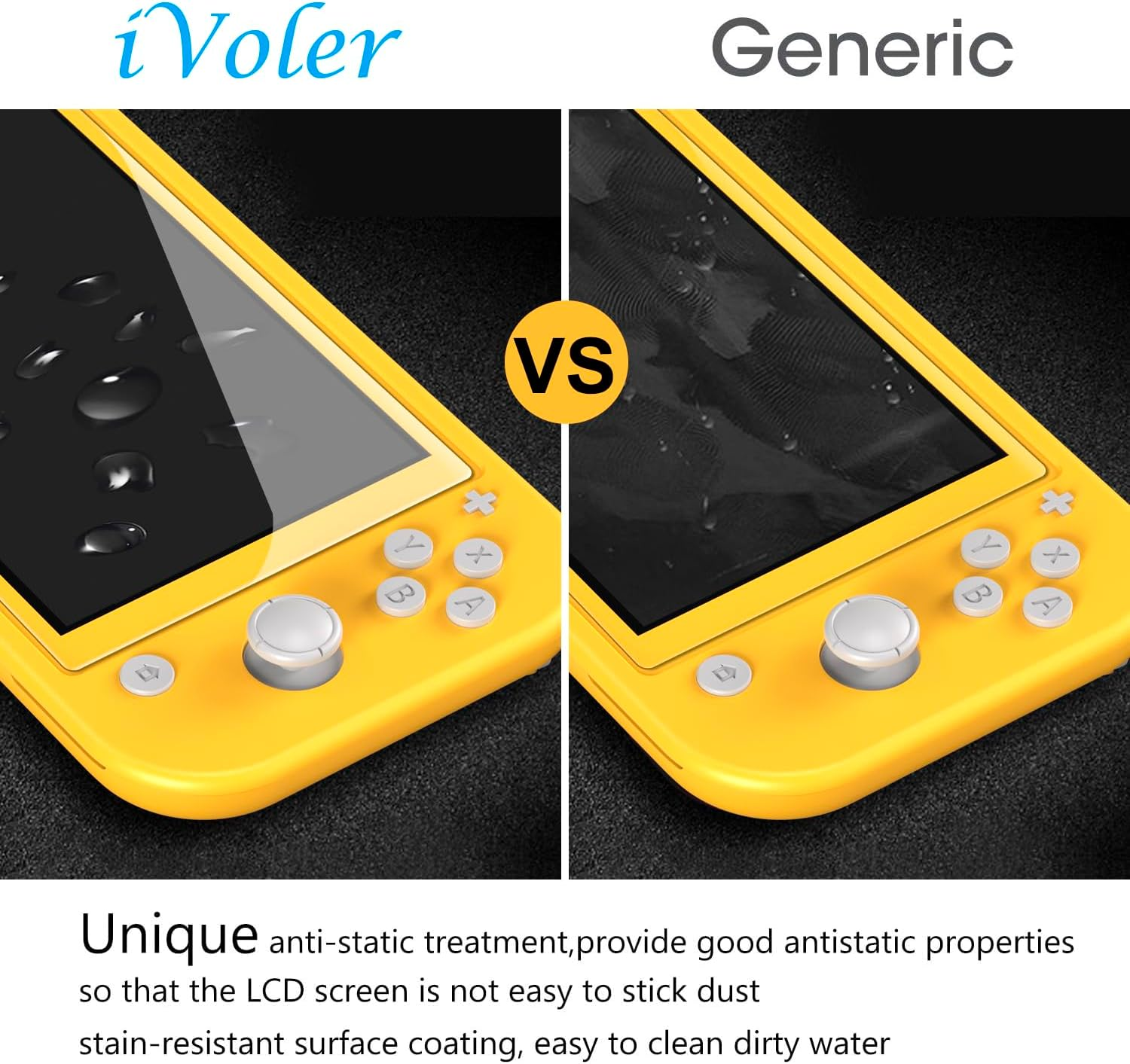 Ivoler [4 Pack Screen Protector Tempered Glass for Nintendo Switch Lite, Transparent Hd,High Definition,Clear Anti-Scratch with Anti-Fingerprint Bubble-Free Fit Switch Lite 2019