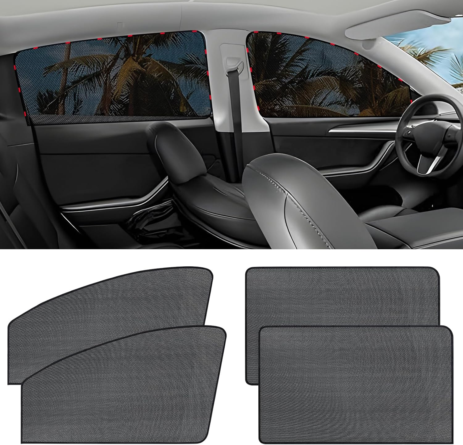 ZATOOTO Car Sun Shades for Driver Side Window, Front Window Sun Shade for Car Mesh Shade Protection from Heat and UV for Sleeping Camping