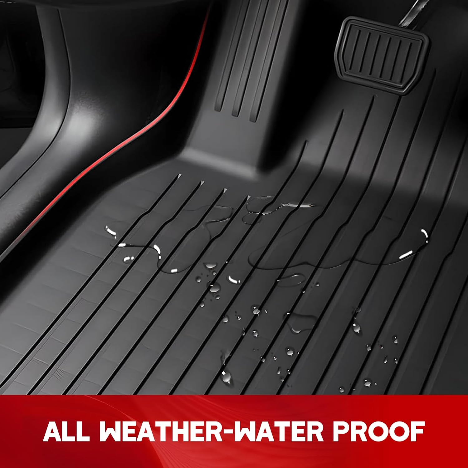 MCEVKELN 2024-2025 Tesla Model 3 Highland Floor Mats- Custom Fit All Weather TPE Cargo Liner Cargo Trunk Accessories,Compatible(Model 3 Full Floor Mat Kit Set of 6)