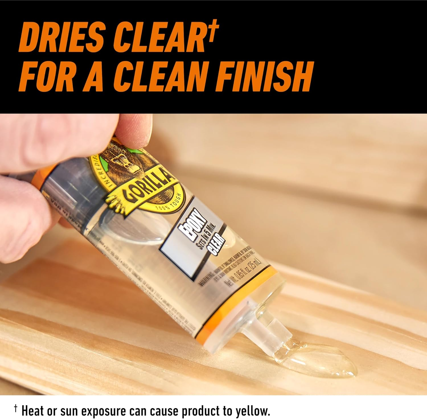 Gorilla 2 Part Epoxy, Clear Epoxy, 0.85 Ounce Syringe (Pack of 1) - 5 Minute Set, Incredibly Strong Bonding image number 4