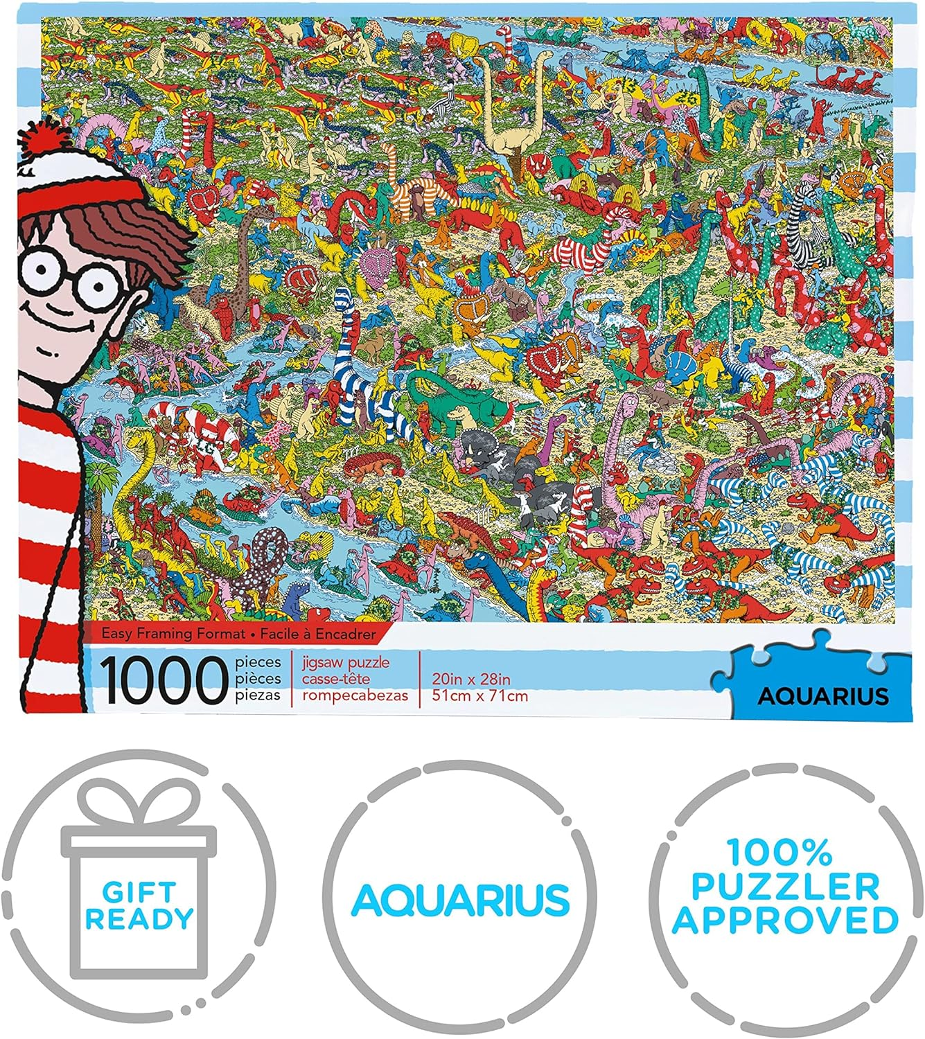 AQUARIUS Where'S Waldo Dinosaurs 1,000Pc Puzzle image number 2