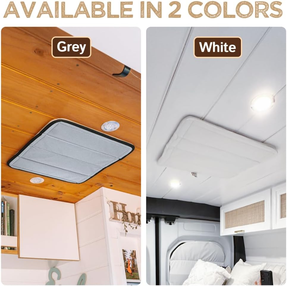 Living in a Bubble Magnetic Insulated Campervan and Caravan Roof Hatch Cover, 42X42Cm (White) image number 5
