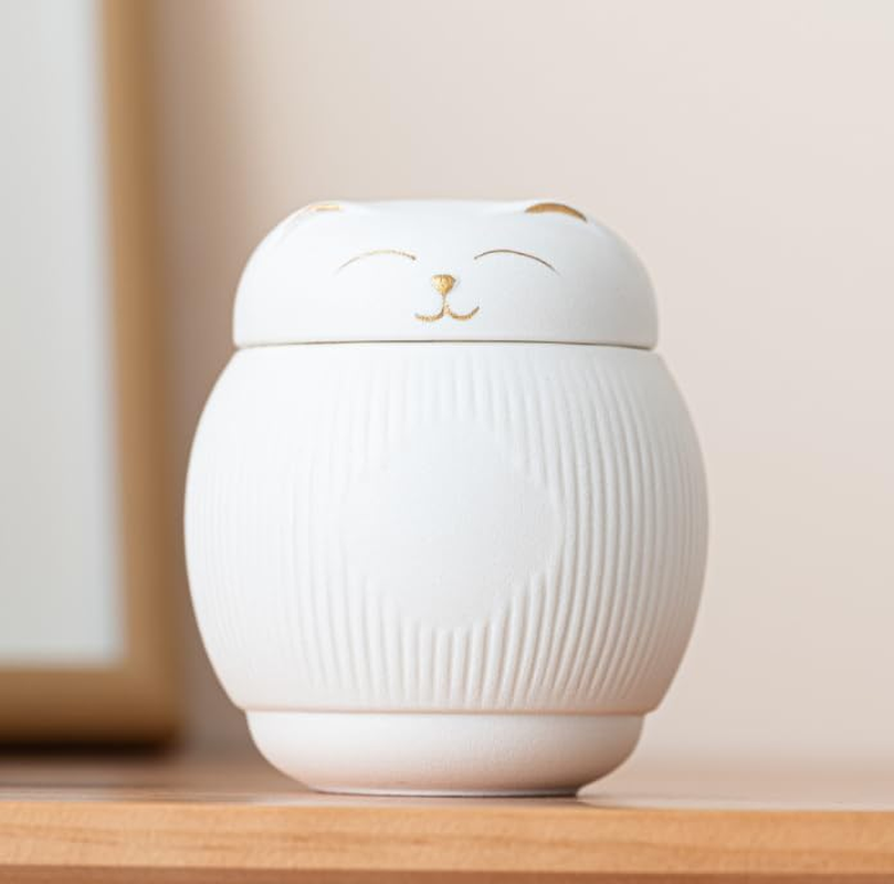 Didibirdi Ceramic Urn for Cat, Animal Urn, Pet Memory Box, Cat Urn for Ashes, White Cat Urns for Ashes (4 Kg) image number 4