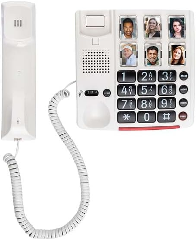 Oricom CARE80 Amplified Phone with Picture Dialling - Corded Phone One-Touch Picture Memory Buttons, Memory Loss, Phone Elderly Visual Hearing Impaired, Hearing Aid and T-Coil Compatible image number 4