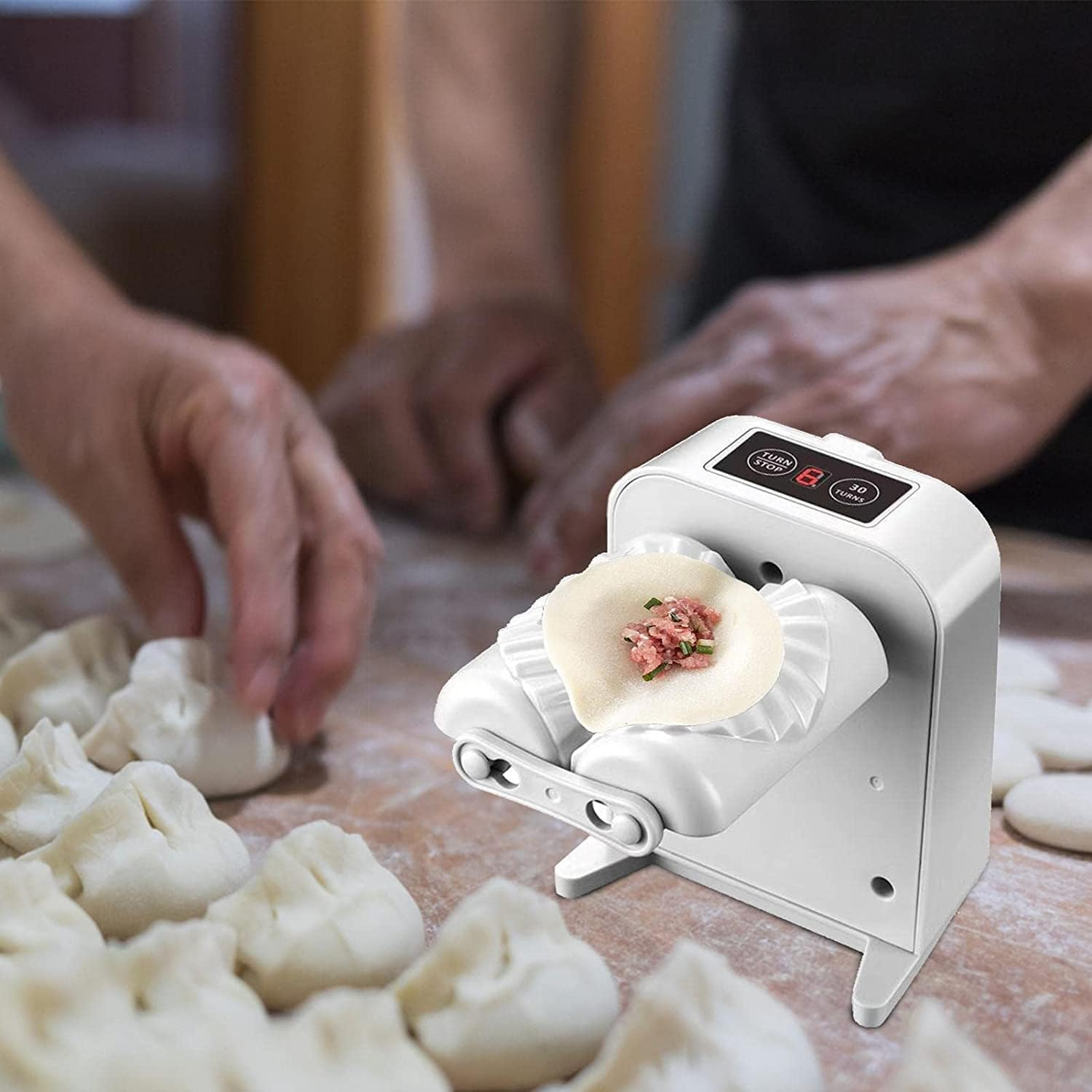 Electric Dumpling Maker Machine, Household Automatic Dumpling Maker Mould, USB Rechargeable Dumpling Maker Press,Diy Dumpling Making Tool with Spoon & Brush image number 1