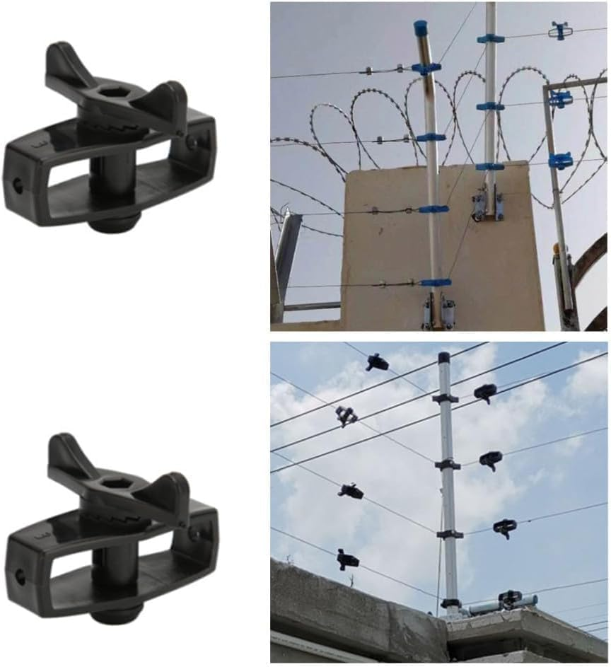 Plastic Rope Tensioner Garden Wire, 12Pcs Electric Fence Insulators Wires Ropes Tensioners, Garden Steel Wire Tensioners Rope Tightener for Electric Fence Insulators image number 3