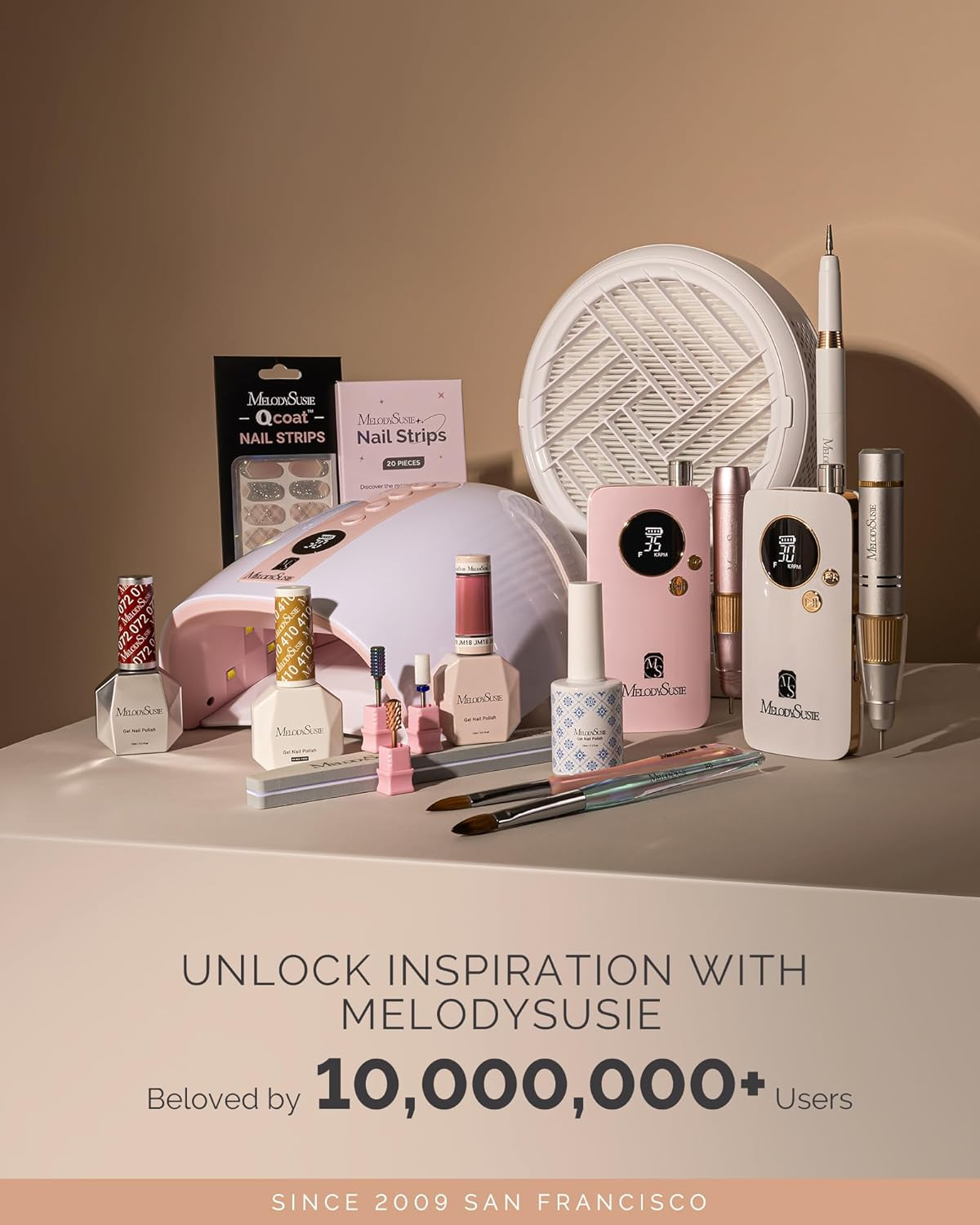 Melodysusie Compact Advanced UV LED Nail Lamp, P-Plus30F Nail Dryer with 3 Timers & Smart Sensor Cures All Gels, Especially Rhinestone Glue, Solid & Liner Gel Polishes for Advanced DIY at Home-White image number 4