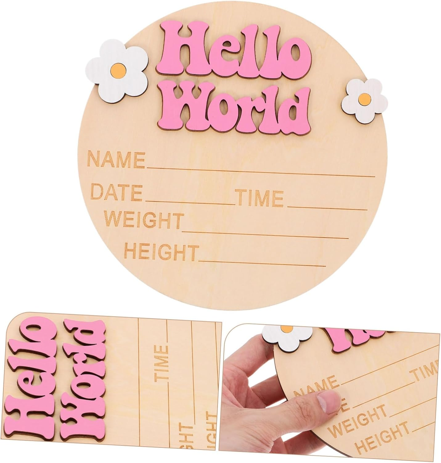 Gatuida Birth Announcement Sign Name Milestone Sign for Nursery Decor and Shower Keepsake for Celebrating Important Growth Milestones image number 2