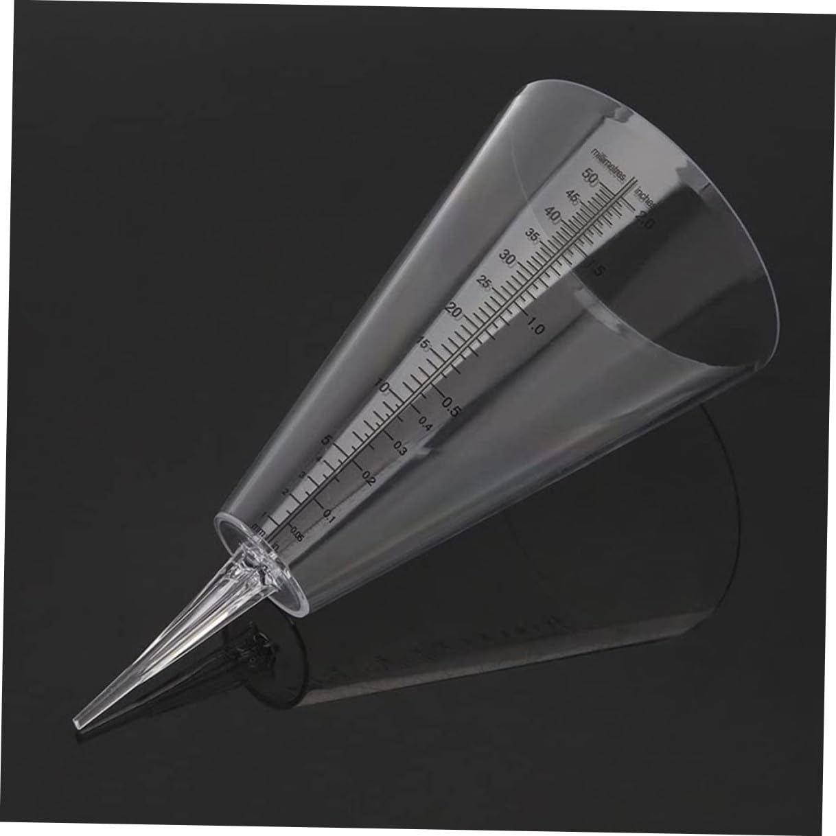 2Pcs Transparent Cone Shaped Rain Gauge Outdoor Plastic Rainfall Measuring Cup with Scale for Farming Meteorological Statistics and Climate Research image number 1