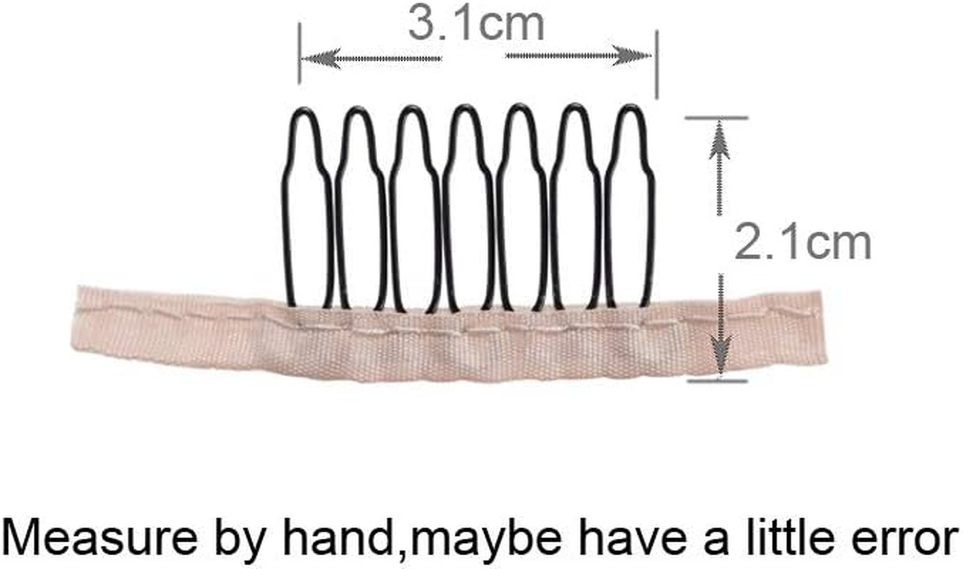 YANTAISIYU 24Pcs Wig Comb, 7-Teeth, Steel & Cloth, Blonde, Unisex, Adult Wig Users image number 2