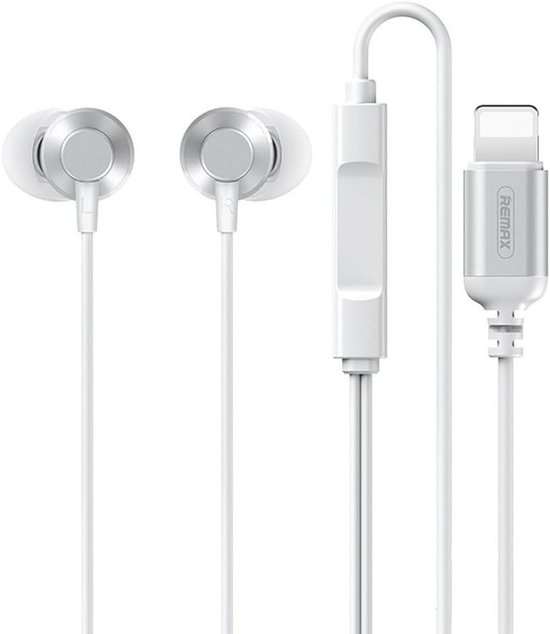 Remax Rm-512I Iph Metal Wired Earphone for Music and Call, Silver image number 1