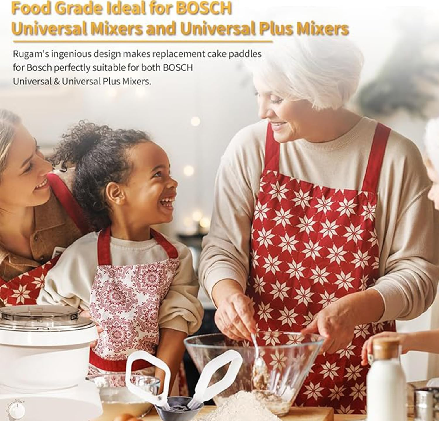 2 Pack Cookie Paddles Fit for BO-SCH Mixers,Cookie Dough Paddles Replace for BO-SCH Universal&Universal plus Mixer,Food Grade image number 3