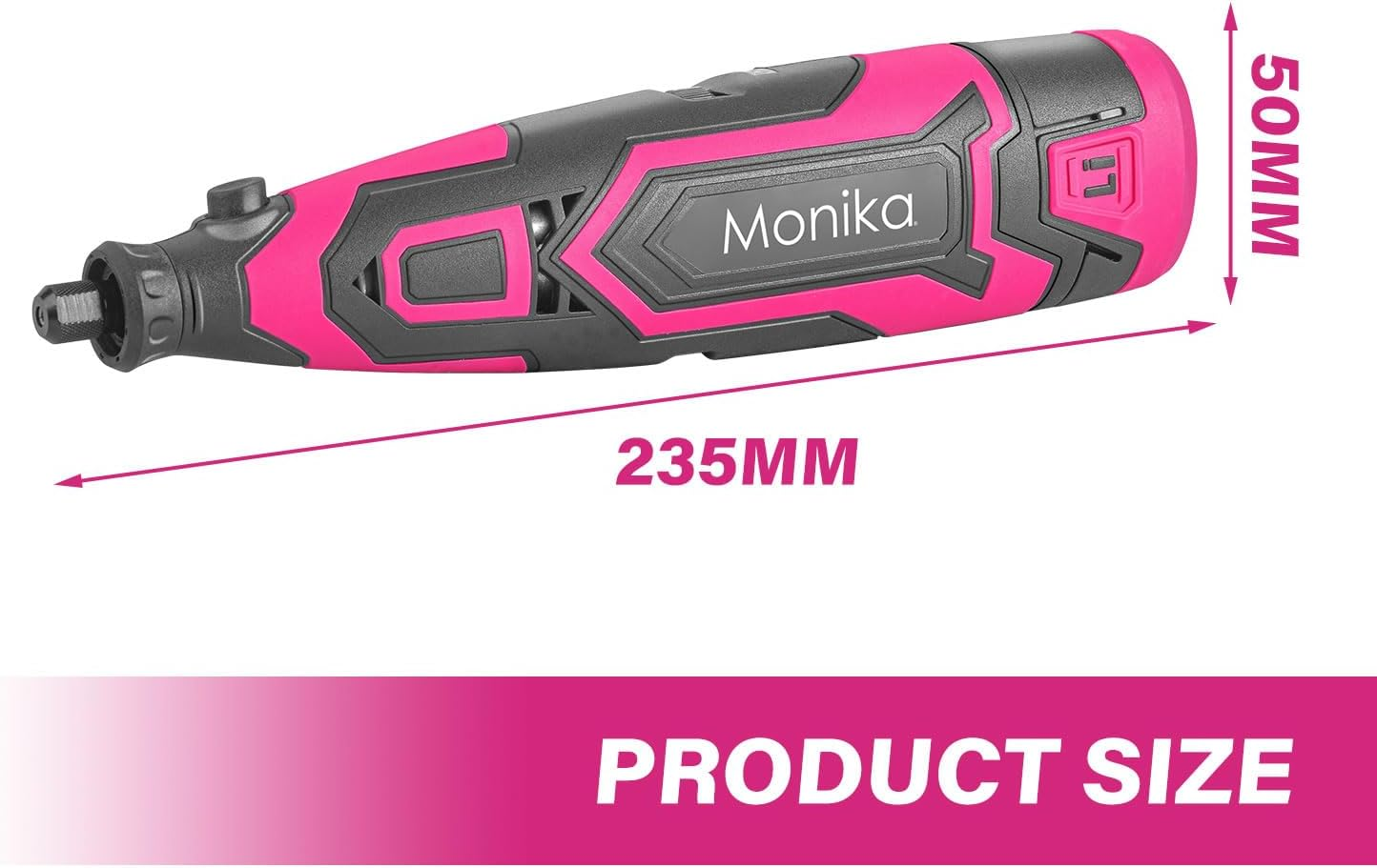 Monika 12V Cordless Rotary Tool Pink Variable Speed Electric Engraver Grinder Multi Accessories Speed 5000-25000Rpm Electric Drill Set for Cutting Sanding Engraving Polishing W/Charger image number 2