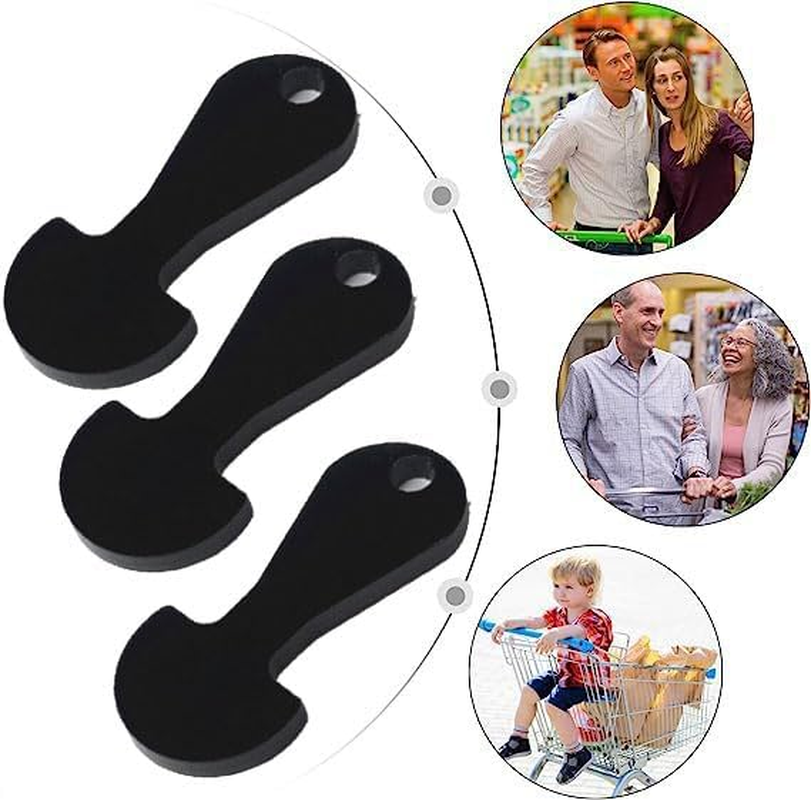 WADY 10Pcs Shopping Trolley Release Key, Trolley Remover Keyring, Shopping Trolley Tokens Key -Shopping Trolley Token Coin Trolley Unlock Release Key for Meters, Change or Grocery Shopping Cart(Black) image number 6