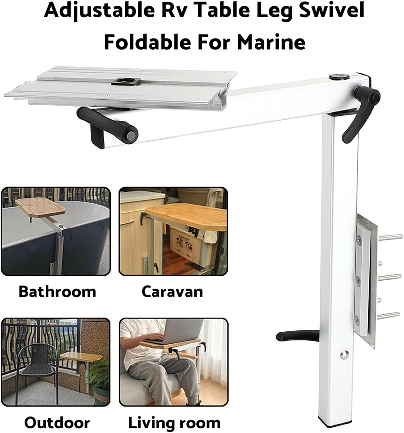MAX COOL Removable Table Leg RV Accessories 360 Degree Rotation Detachable Table Leg Aluminum Alloy Laptop Table Legs Bracket for RV Caravan Yachts Motorhome image number 5